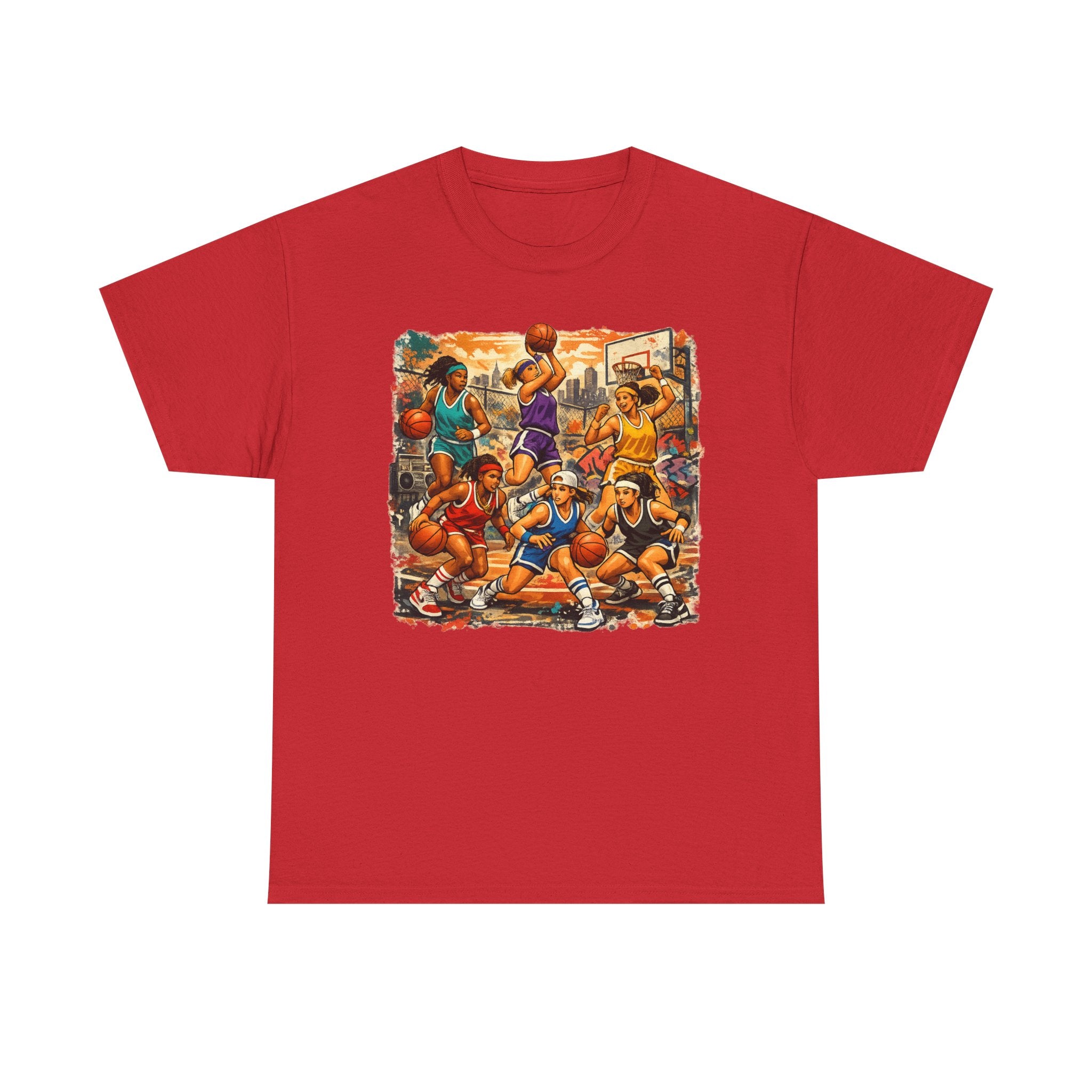 Street Basketball Crew Graphic Tee — Urban Court Players Illustration