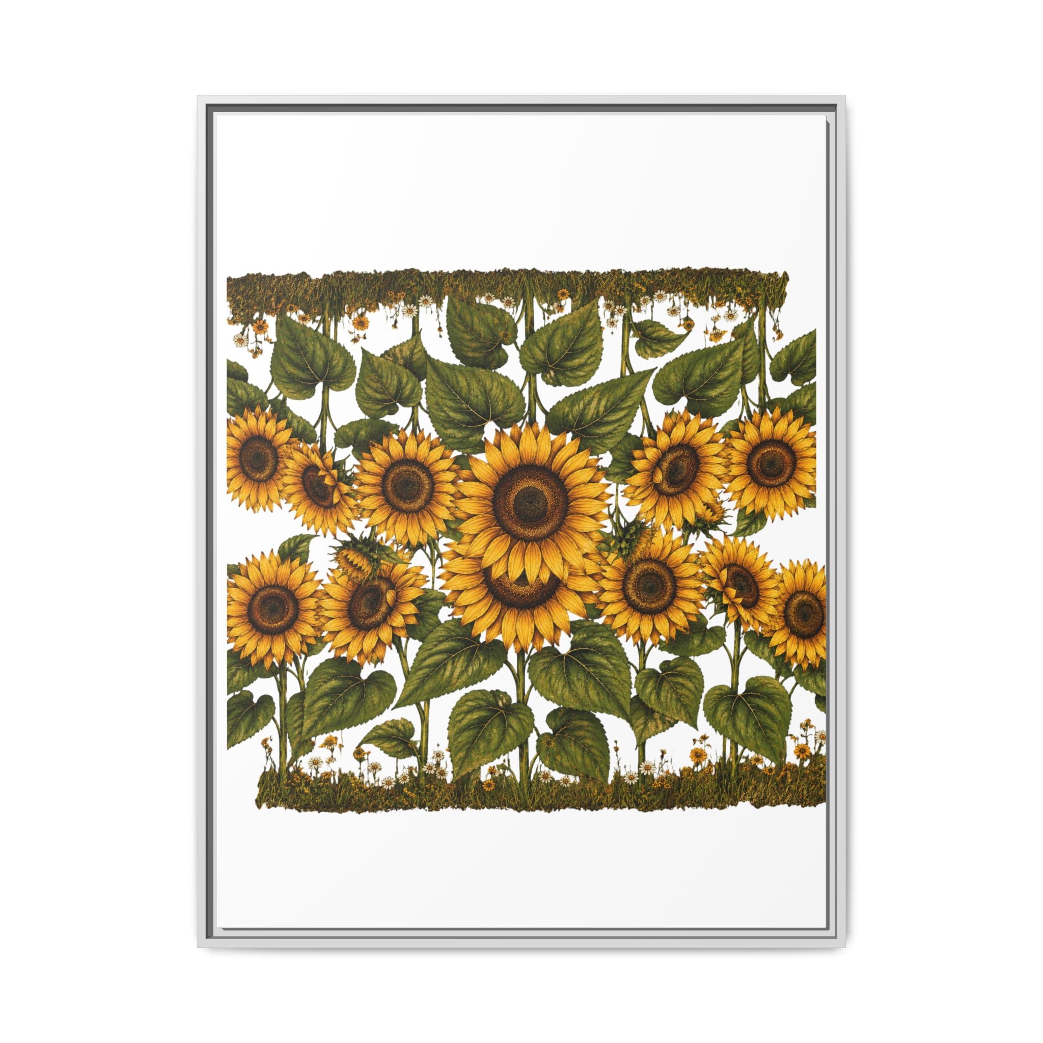 Framed Sunflower Canvas Print — Matte Floral Wall Art