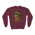 Youth Halloween Sweatshirt — "Trick or Treatasaurus" Dino Pumpkin Crewneck
