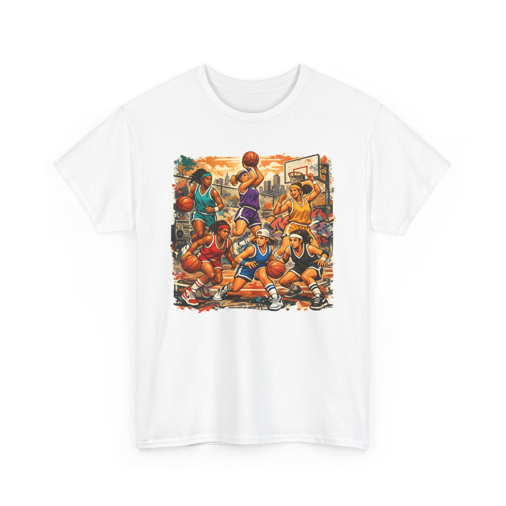 Street Basketball Crew Graphic Tee — Urban Court Players Illustration
