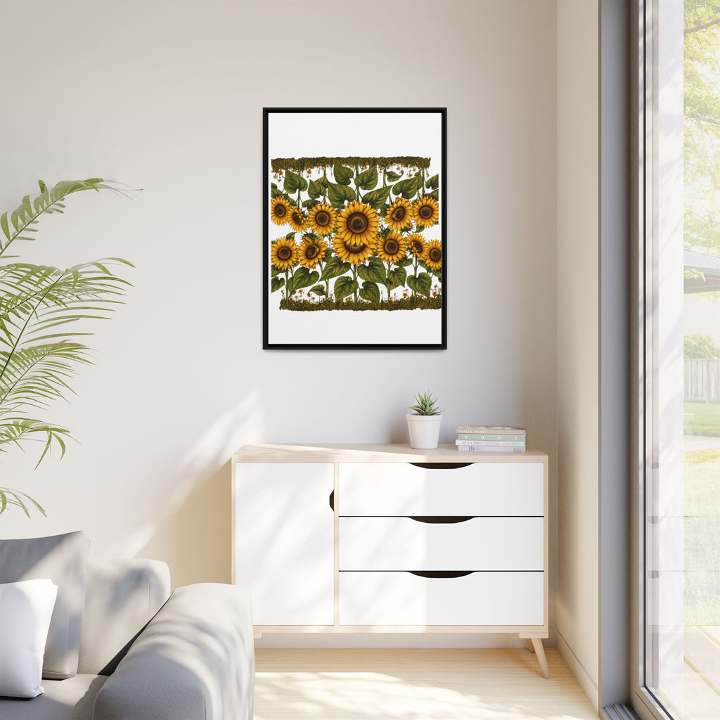 Framed Sunflower Canvas Print — Matte Floral Wall Art