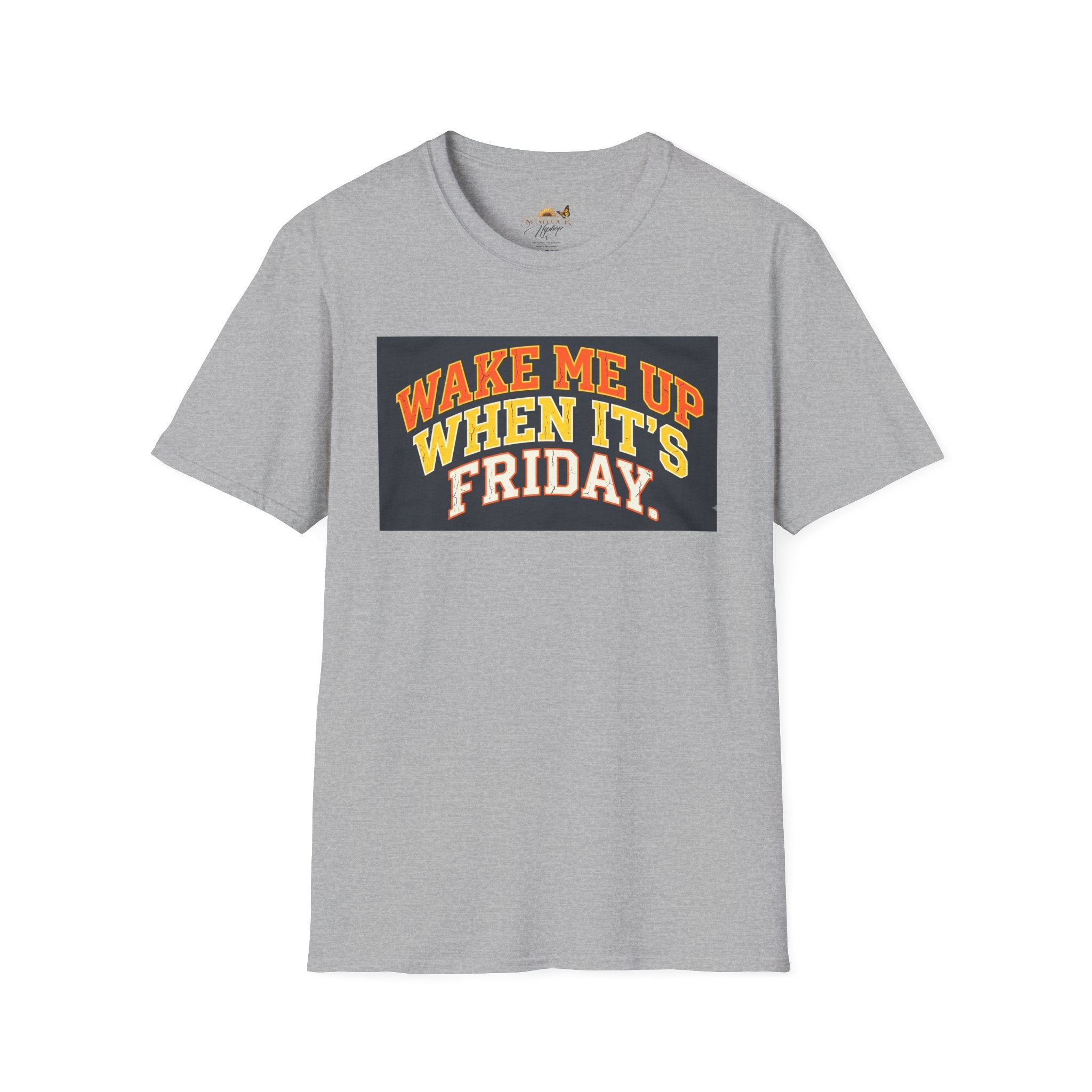 Wake Me Up When It's Friday T-Shirt — Retro Weekend Graphic Tee