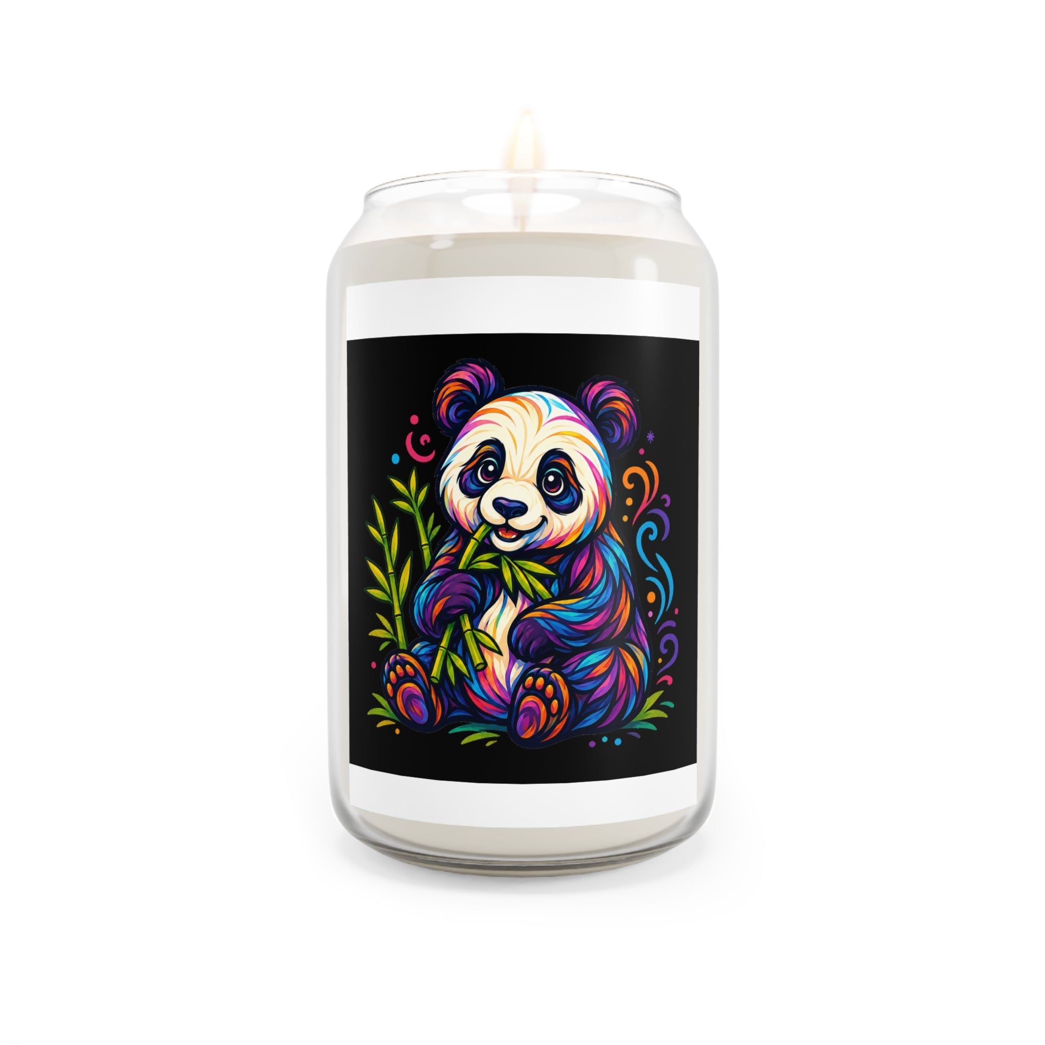 Panda Soy Candle — Colorful Bamboo Scented 13.75oz Jar
