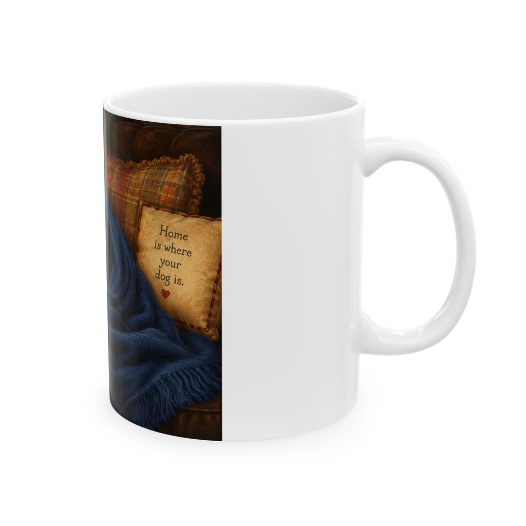 Dachshund Cozy Blanket Ceramic Mug – Cute Wrapped Dog Coffee Cup (11oz/15oz)