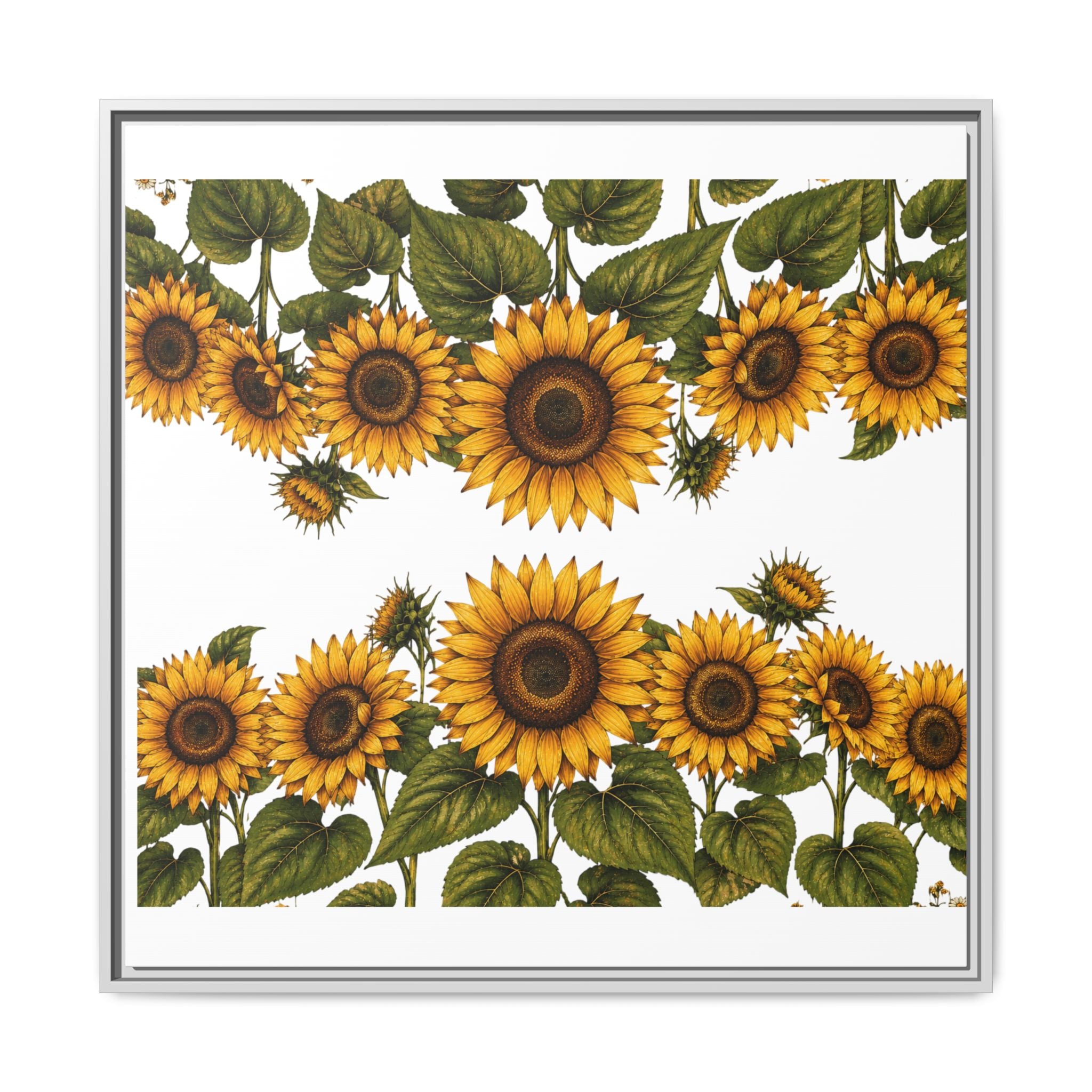 Framed Sunflower Canvas Print — Matte Floral Wall Art