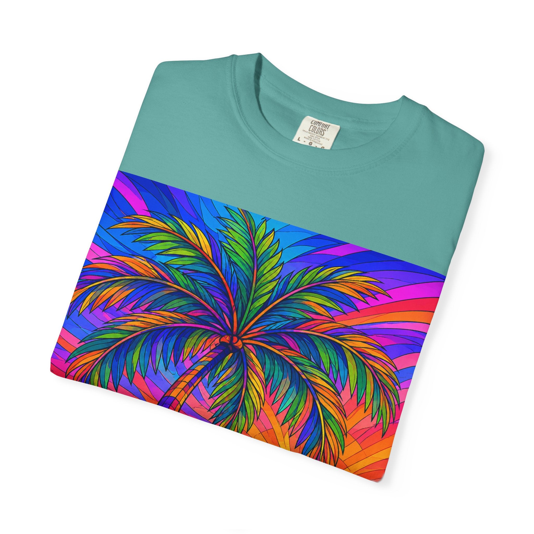 Sunset Palm T-Shirt — Vibrant Tropical Beach Tee