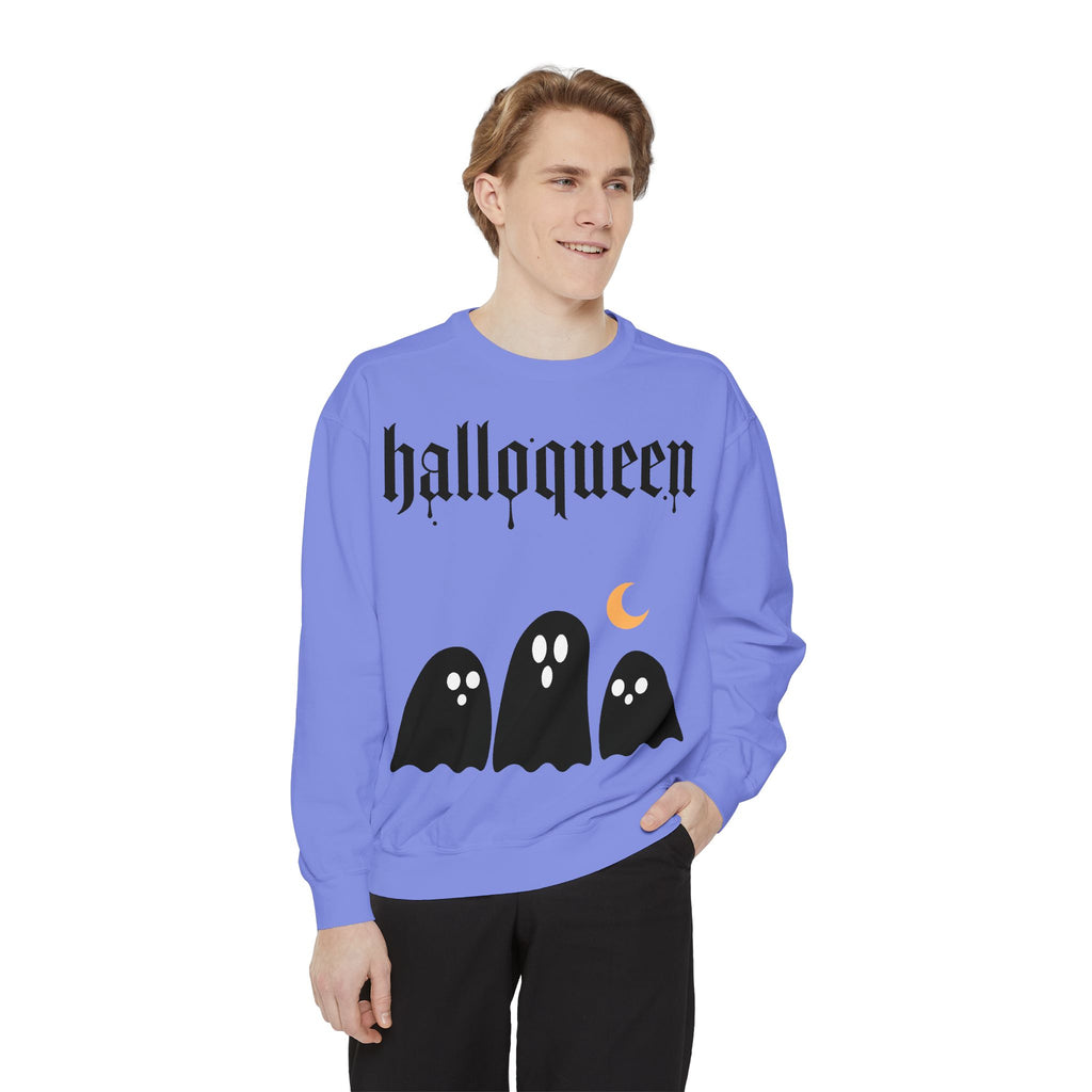 Halloween Sweatshirt — "halloqueen" Ghosts Pullover