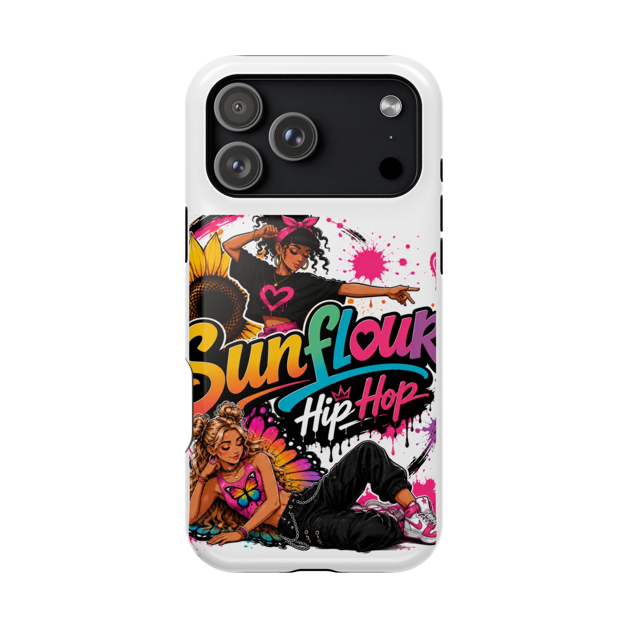Sunflower Hip Hop Phone Case — Impact-Resistant Protective Case
