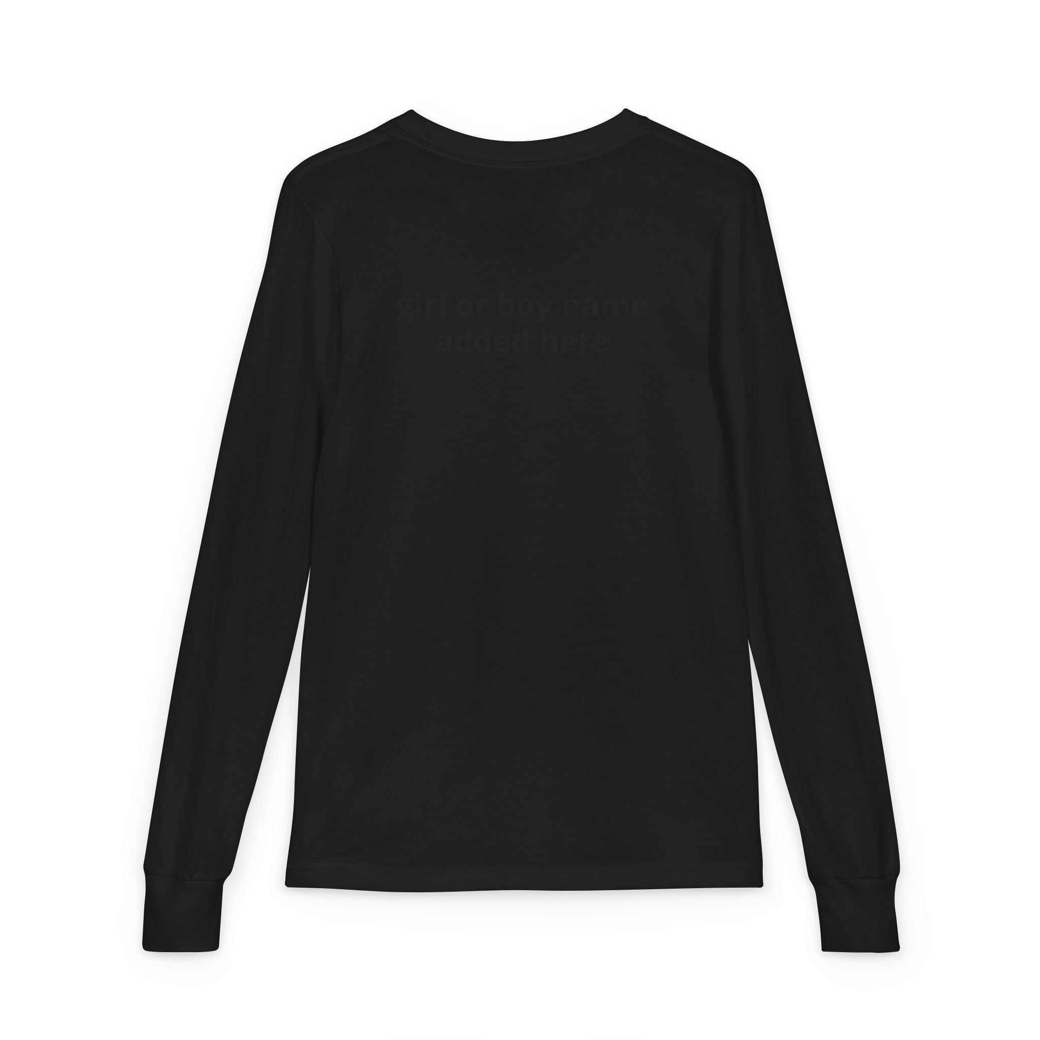 Youth Long Sleeve Tee — Spooky Dinosaur Jack-O'-Lantern Halloween Shirt (Custom Name)
