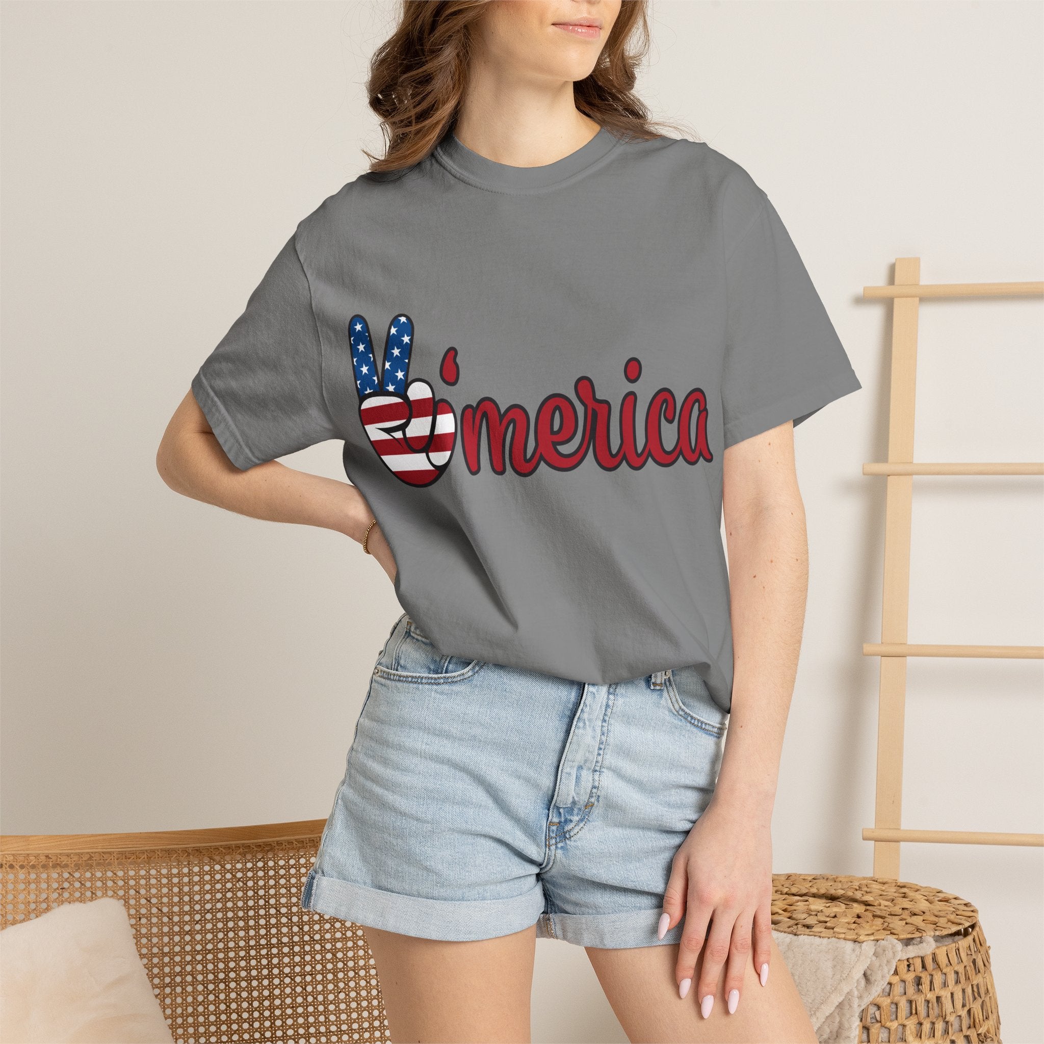 'Merica Peace Sign T-Shirt — 250th Anniversary of America Flag Tee (1776–2026)