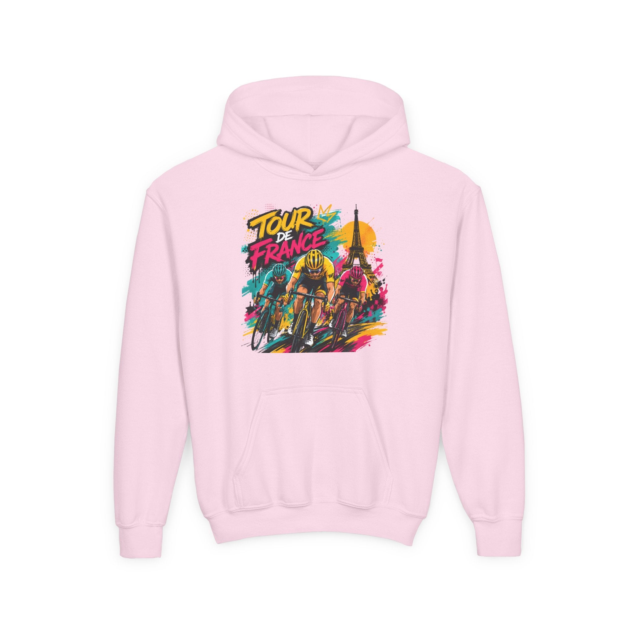 Tour de France Youth Hoodie — Colorful Cycling Graphic Sweatshirt