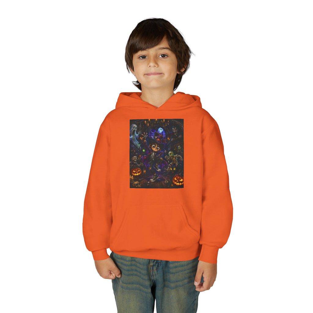 Youth Hoodie - Spooky Magician Halloween Jack-o'-Lantern Galaxy Design