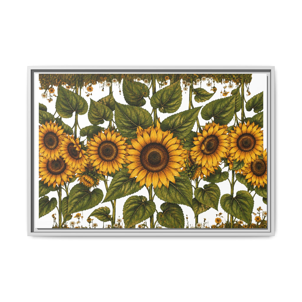 Framed Sunflower Canvas Print — Matte Floral Wall Art