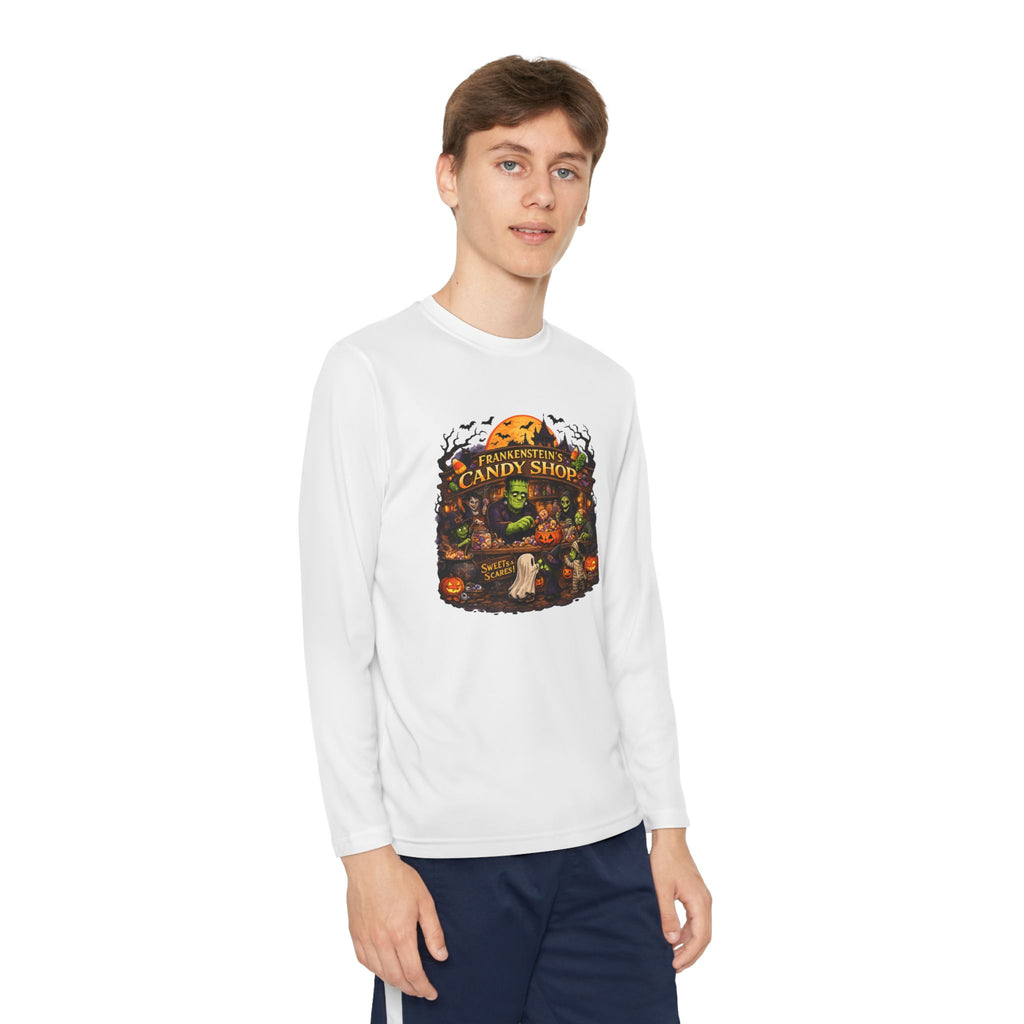 Youth Long Sleeve Tee — Halloween Candy Shop Graphic
