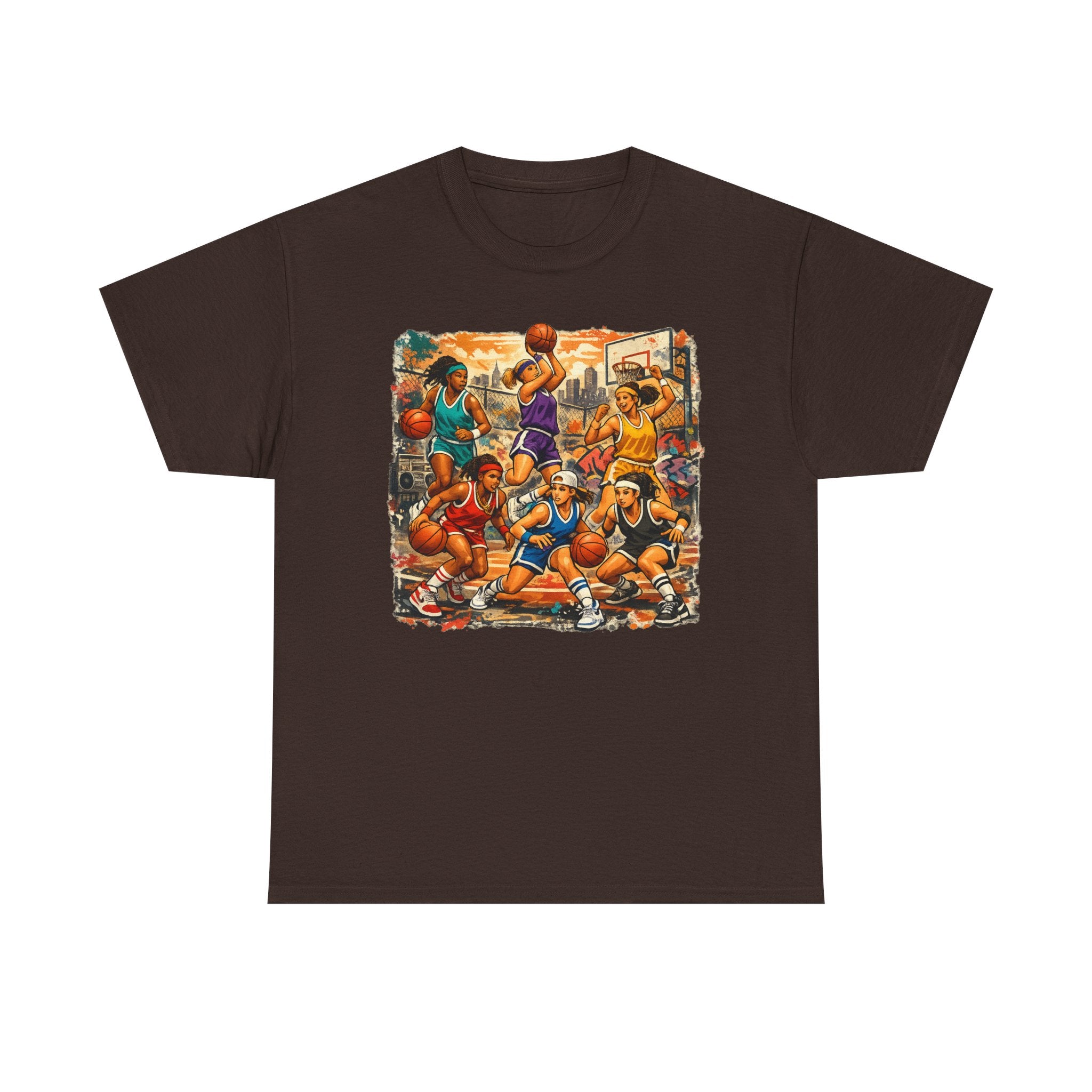 Street Basketball Crew Graphic Tee — Urban Court Players Illustration