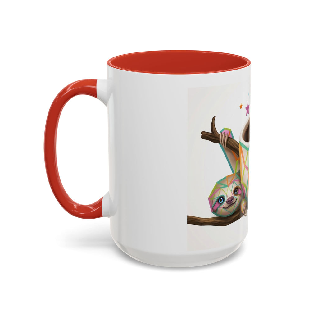 Be Kind Sloth Coffee Mug — Colorful Accent Ceramic Cup (11/15oz)