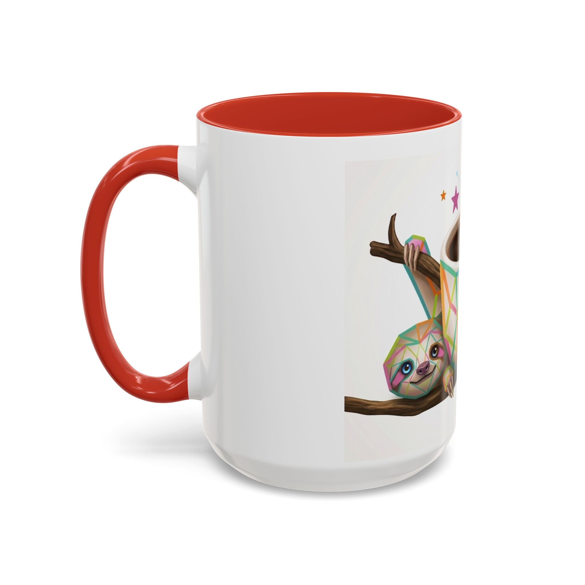 Be Kind Sloth Coffee Mug — Colorful Accent Ceramic Cup (11/15oz)