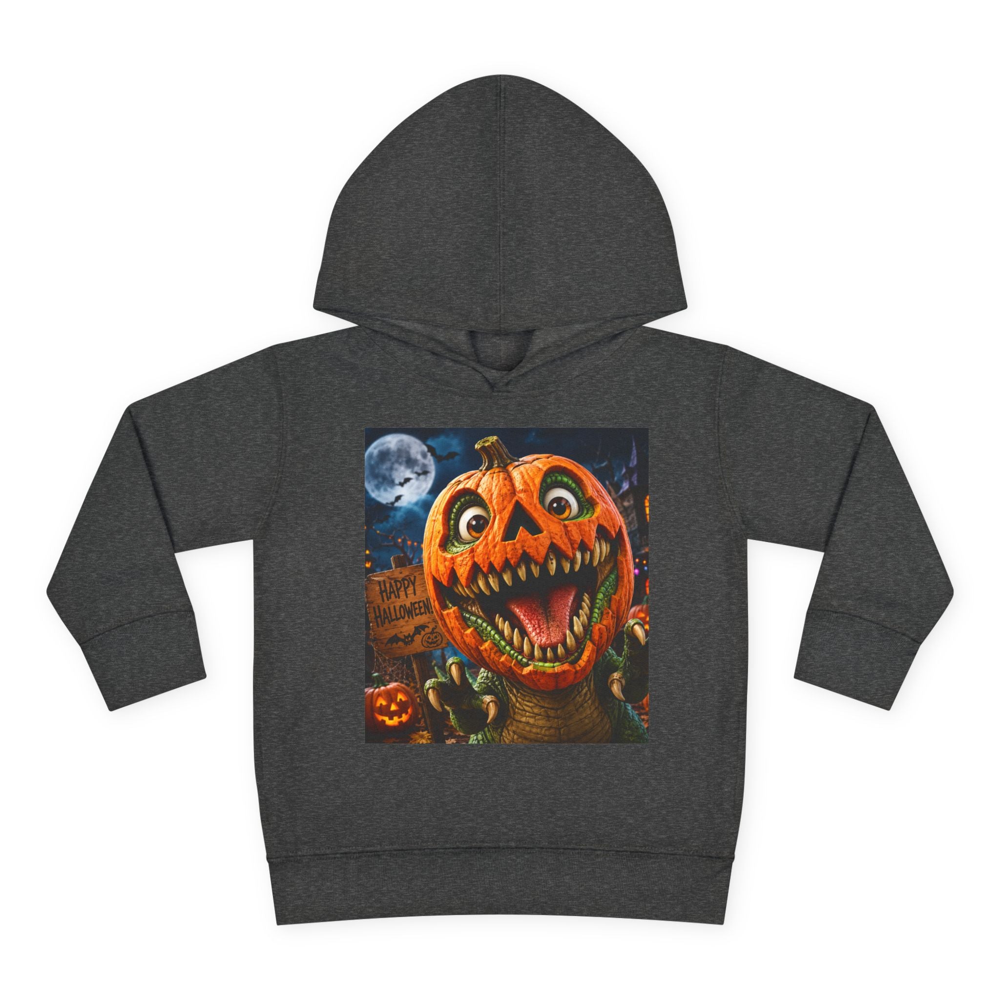Halloween Toddler Hoodie — Dinosaur Creepy Jack-O'-Lantern Pumpkin Halloween Pullover