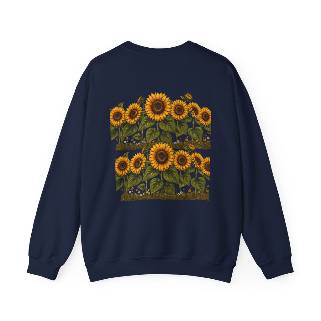 Sunflower Field Crewneck Sweatshirt — Vintage Botanical Floral Pullover