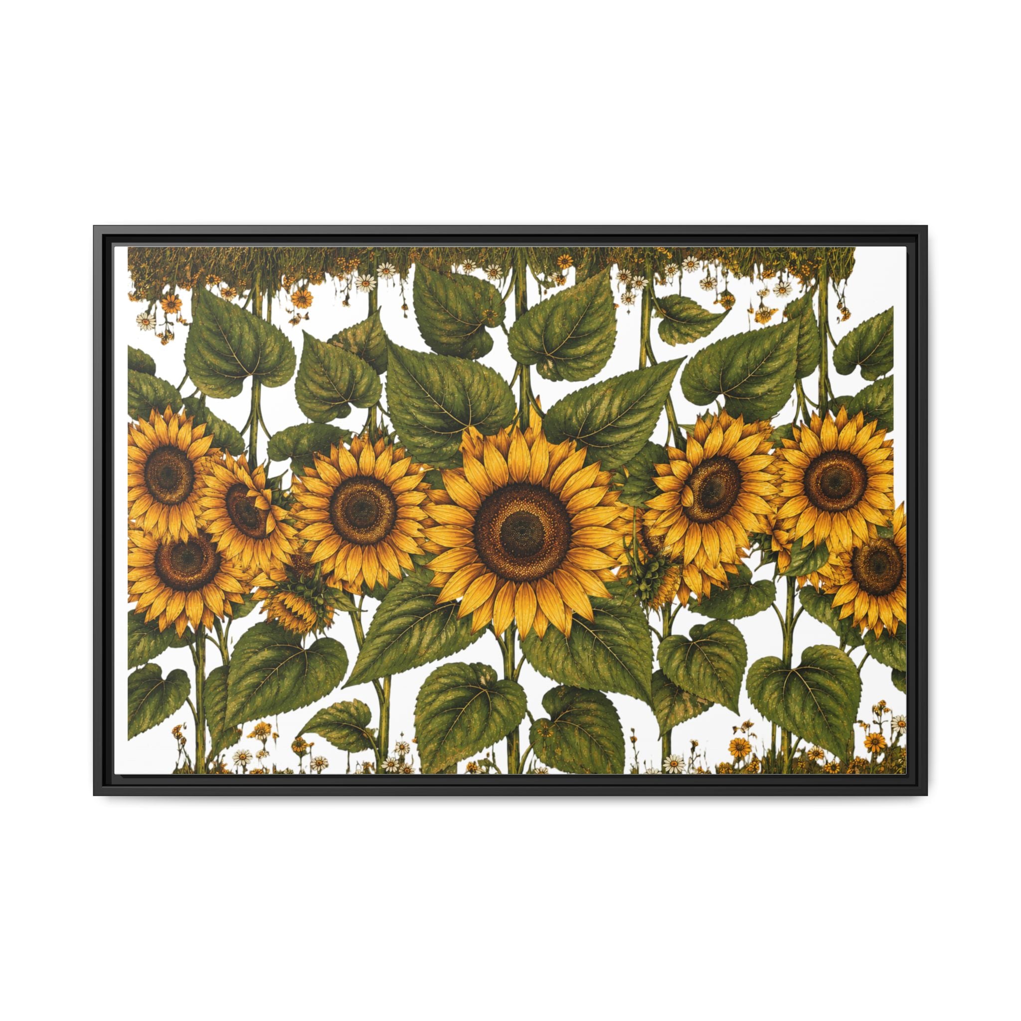 Framed Sunflower Canvas Print — Matte Floral Wall Art