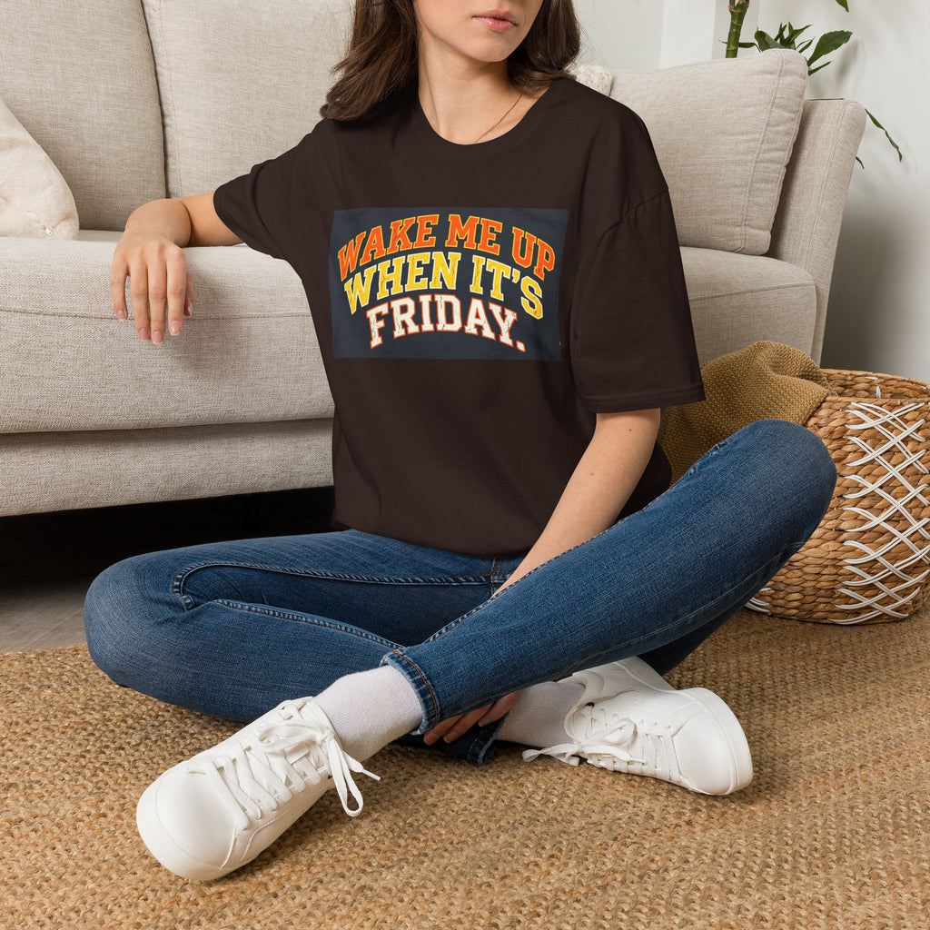 Wake Me Up When It's Friday T-Shirt — Retro Weekend Graphic Tee