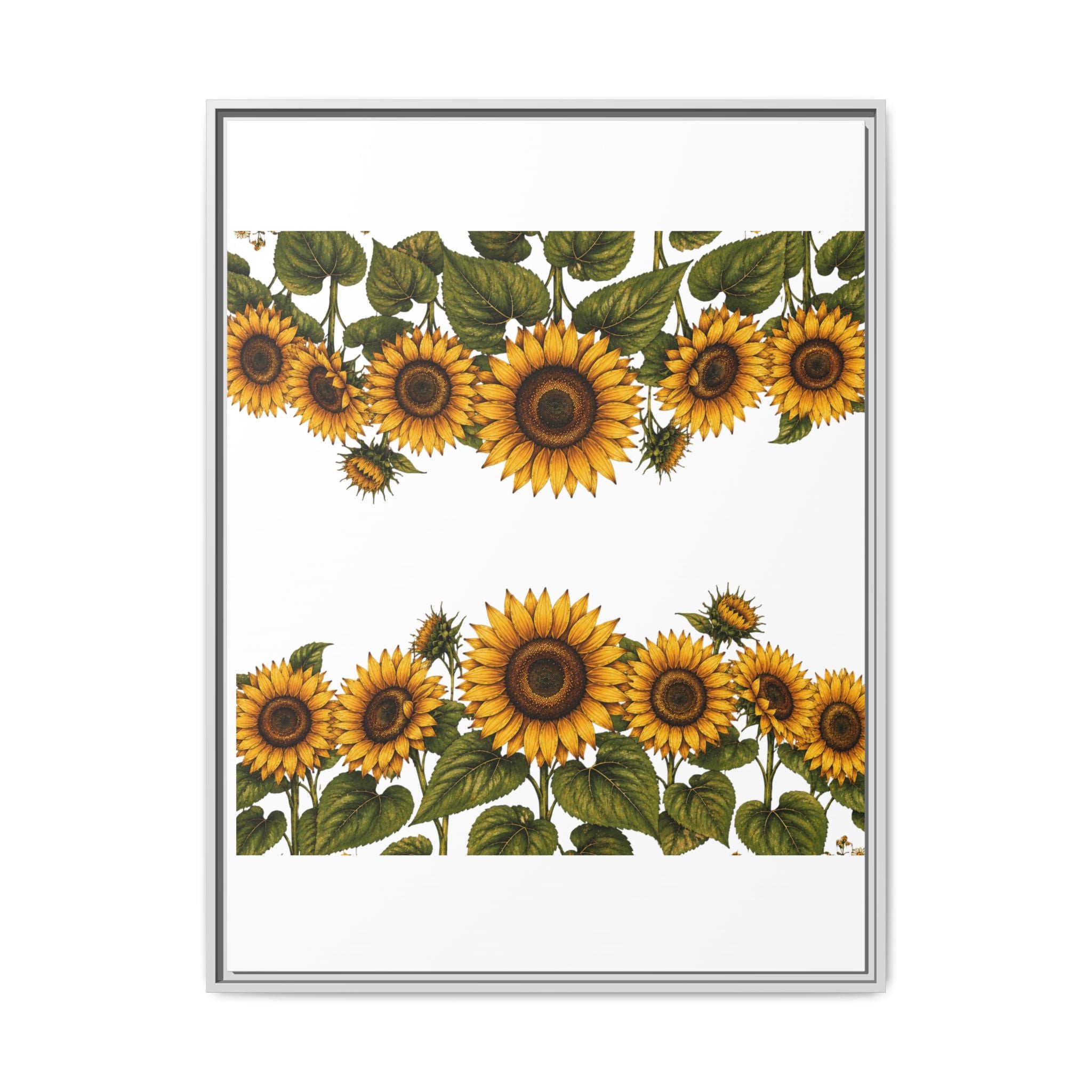 Framed Sunflower Canvas Print — Matte Floral Wall Art