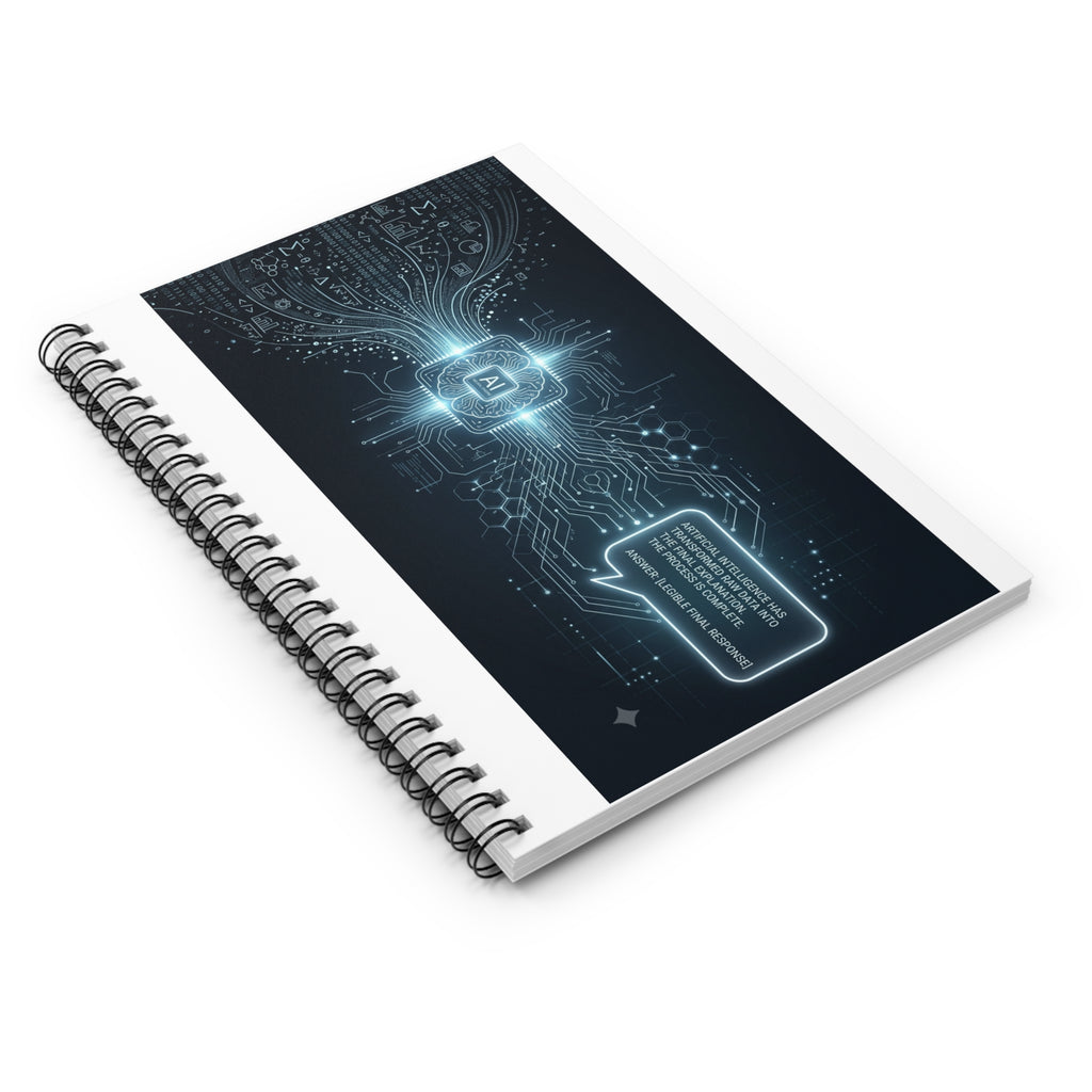 AI Circuitry Spiral Notebook — Cyber Tech Journal (Ruled)