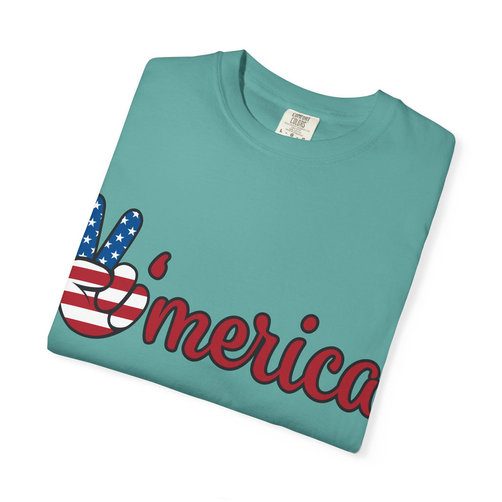 'Merica Peace Sign T-Shirt — 250th Anniversary of America Flag Tee (1776–2026)