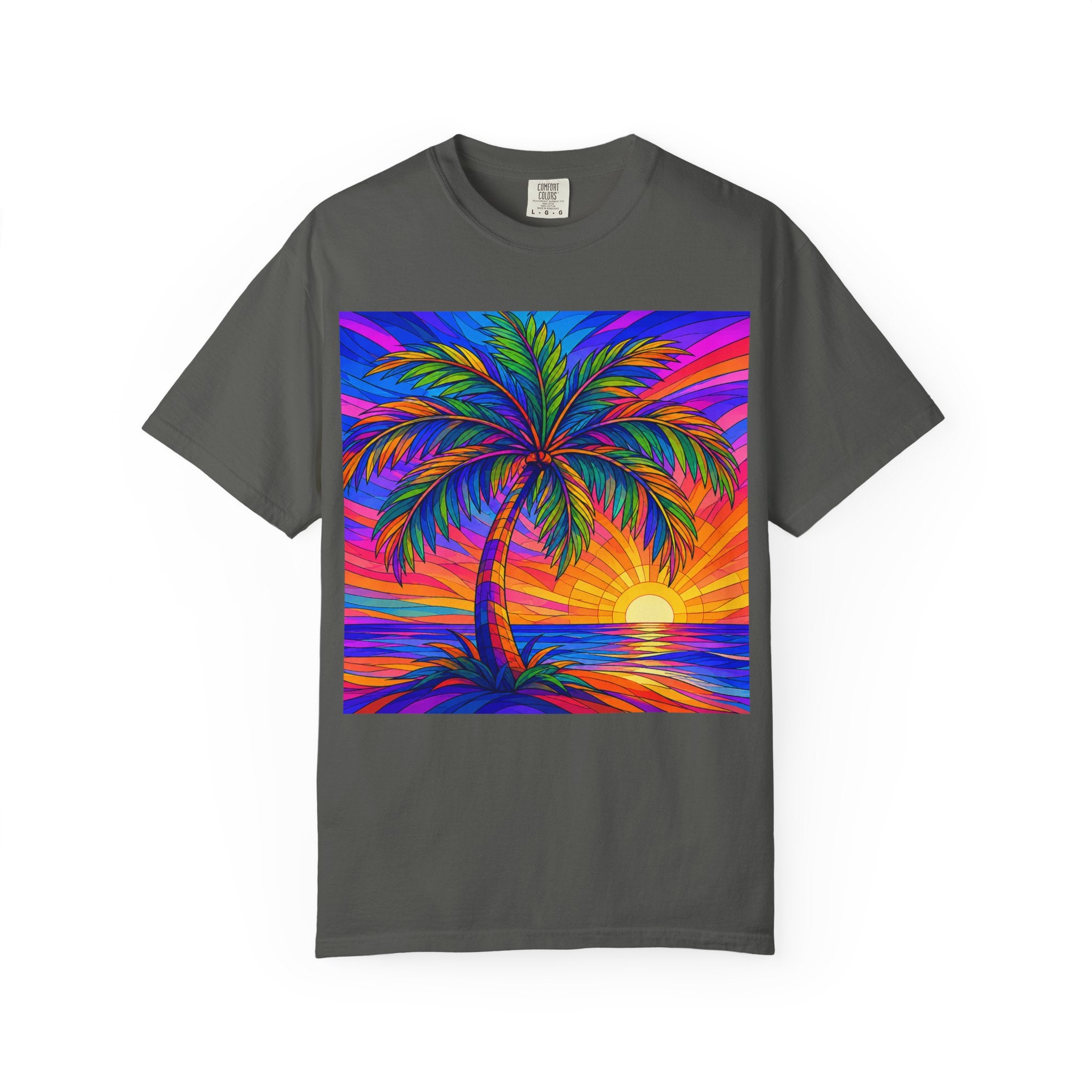 Sunset Palm T-Shirt — Vibrant Tropical Beach Tee