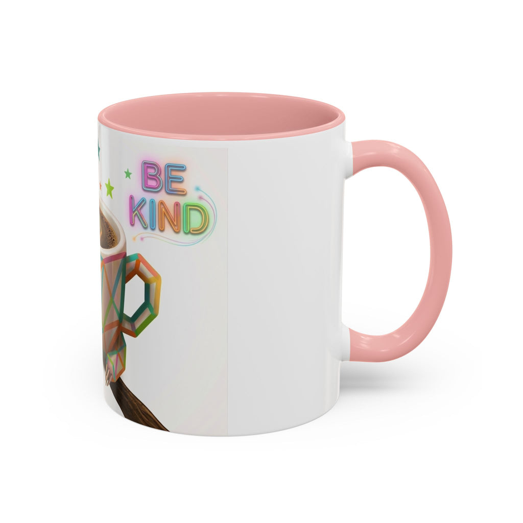 Be Kind Sloth Coffee Mug — Colorful Accent Ceramic Cup (11/15oz)