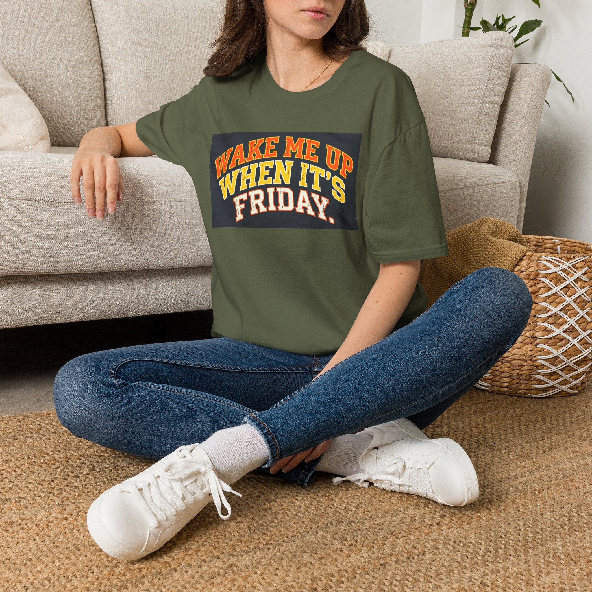 Wake Me Up When It's Friday T-Shirt — Retro Weekend Graphic Tee