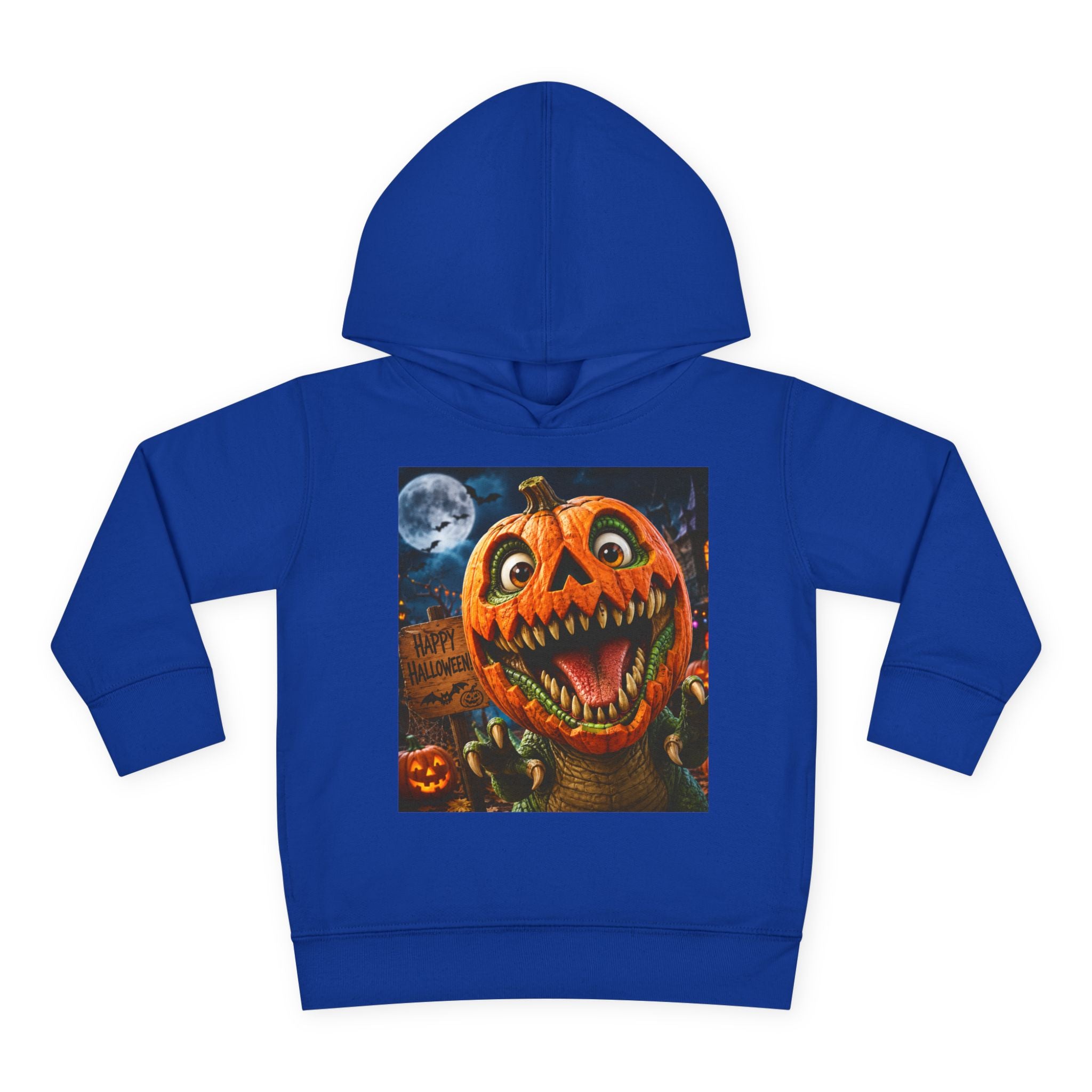 Halloween Toddler Hoodie — Dinosaur Creepy Jack-O'-Lantern Pumpkin Halloween Pullover