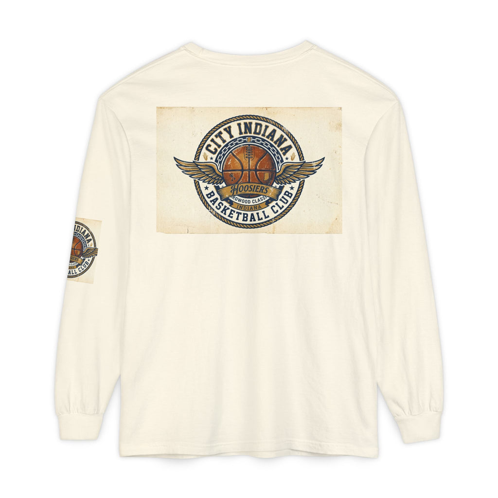 Basketball Club Long Sleeve Tee — City Indiana Winged Ball Graphic