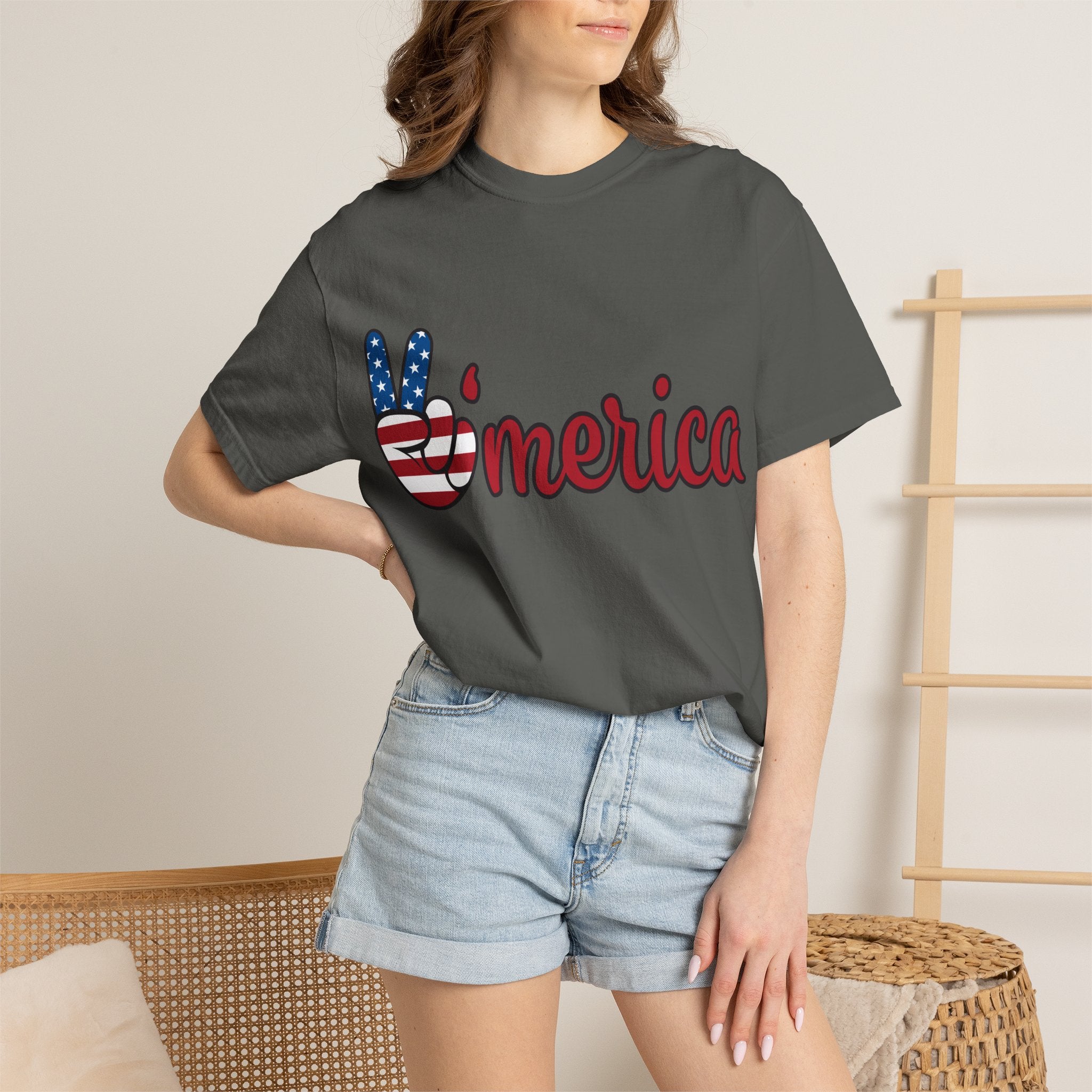 'Merica Peace Sign T-Shirt — 250th Anniversary of America Flag Tee (1776–2026)