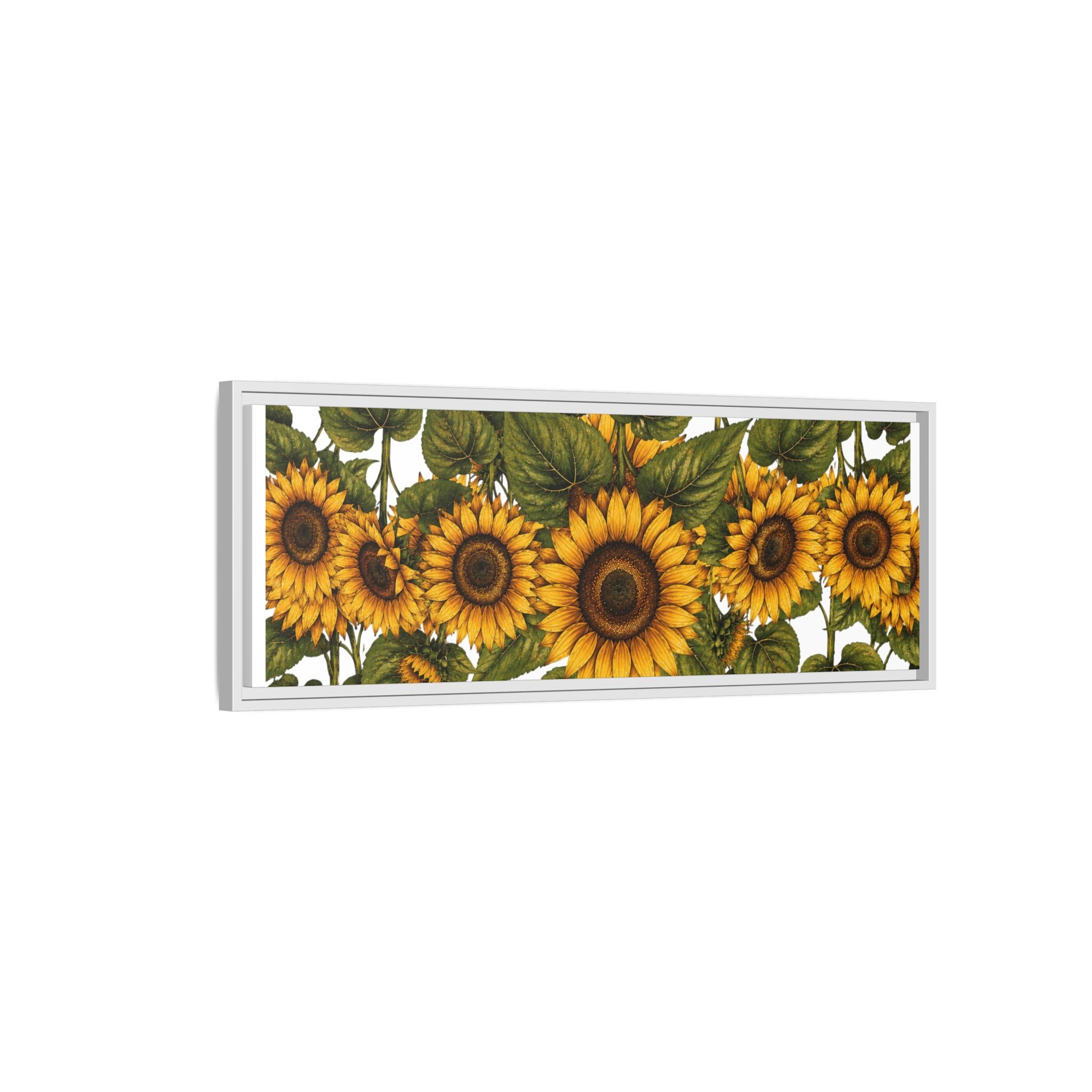 Framed Sunflower Canvas Print — Matte Floral Wall Art