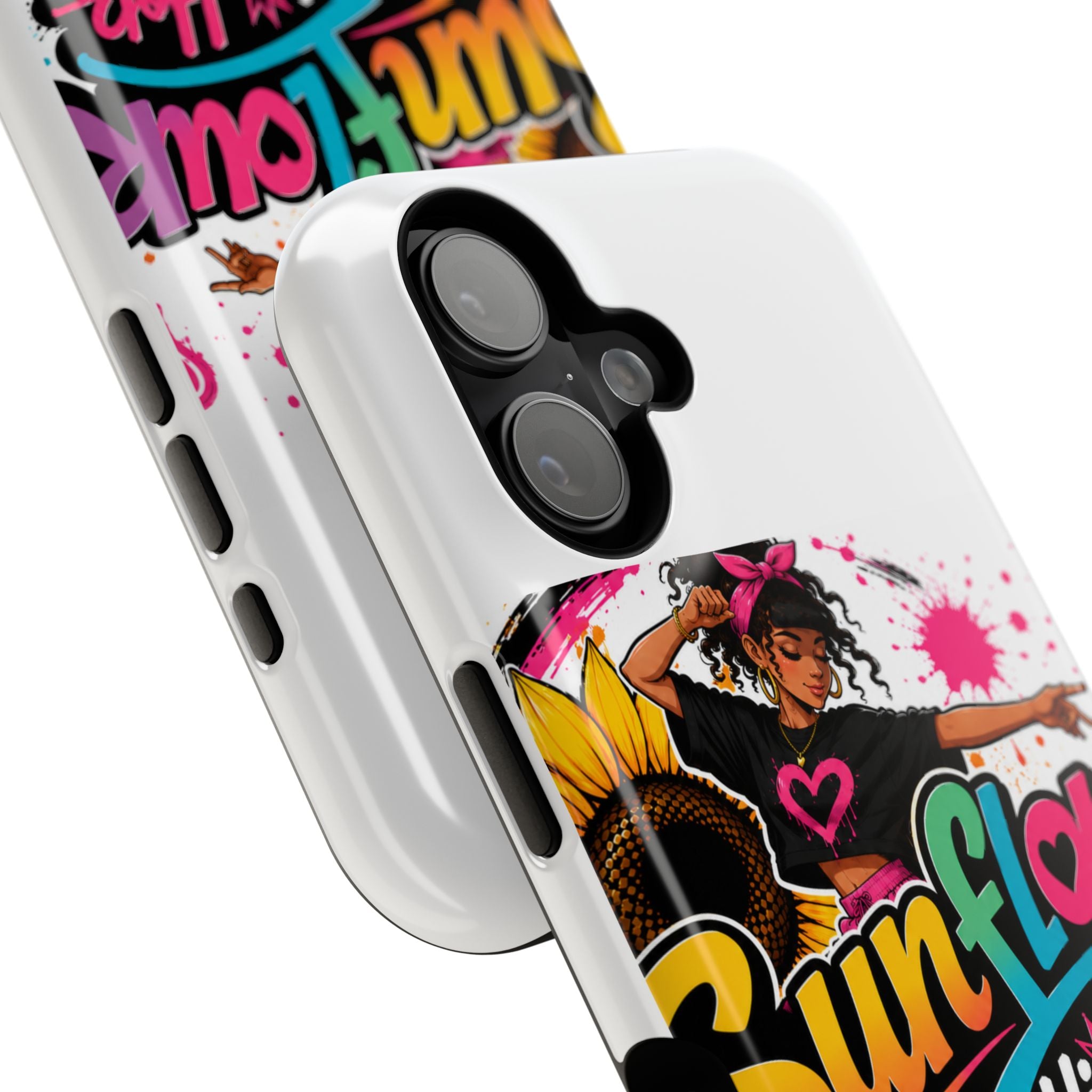 Sunflower Hip Hop Phone Case — Impact-Resistant Protective Case