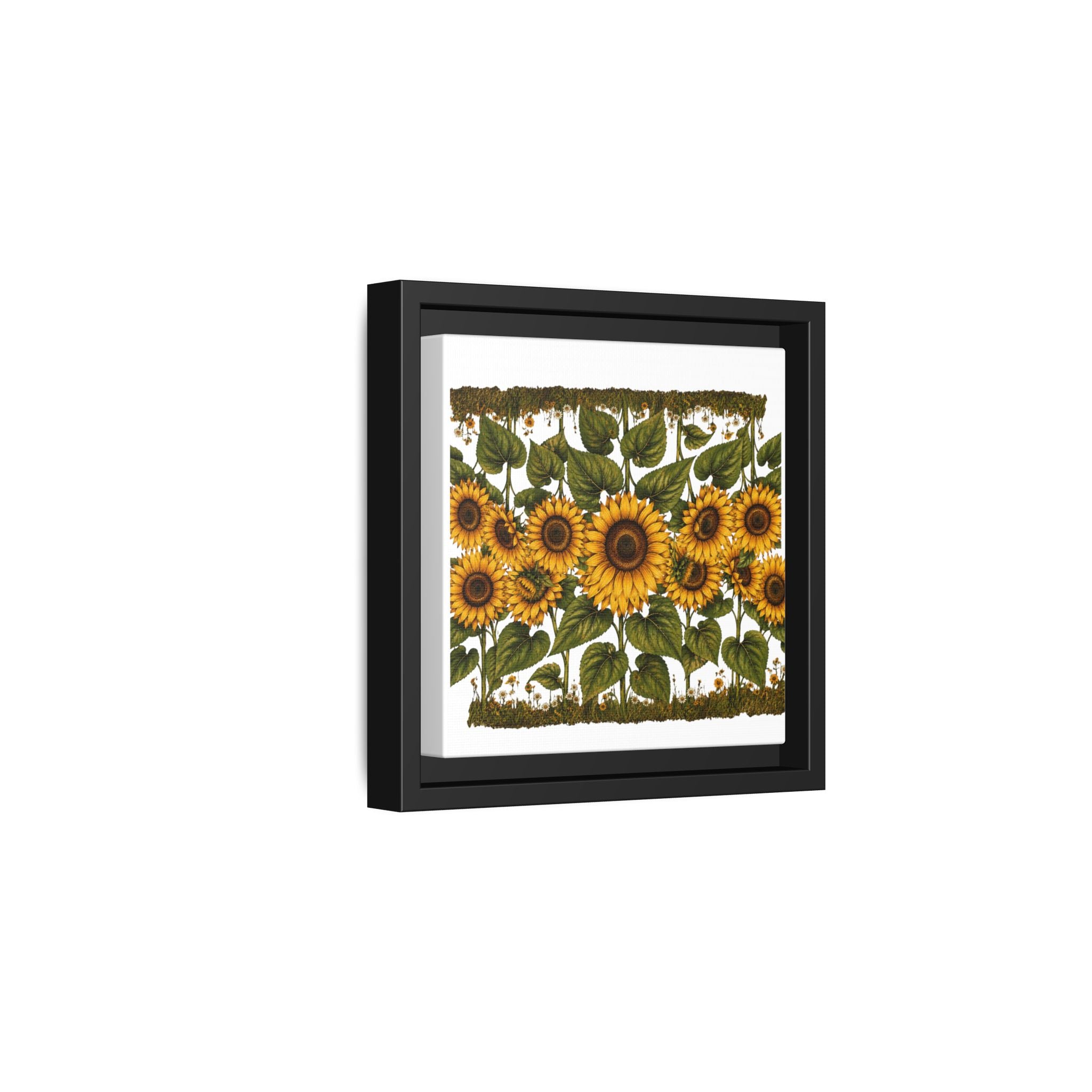 Framed Sunflower Canvas Print — Matte Floral Wall Art