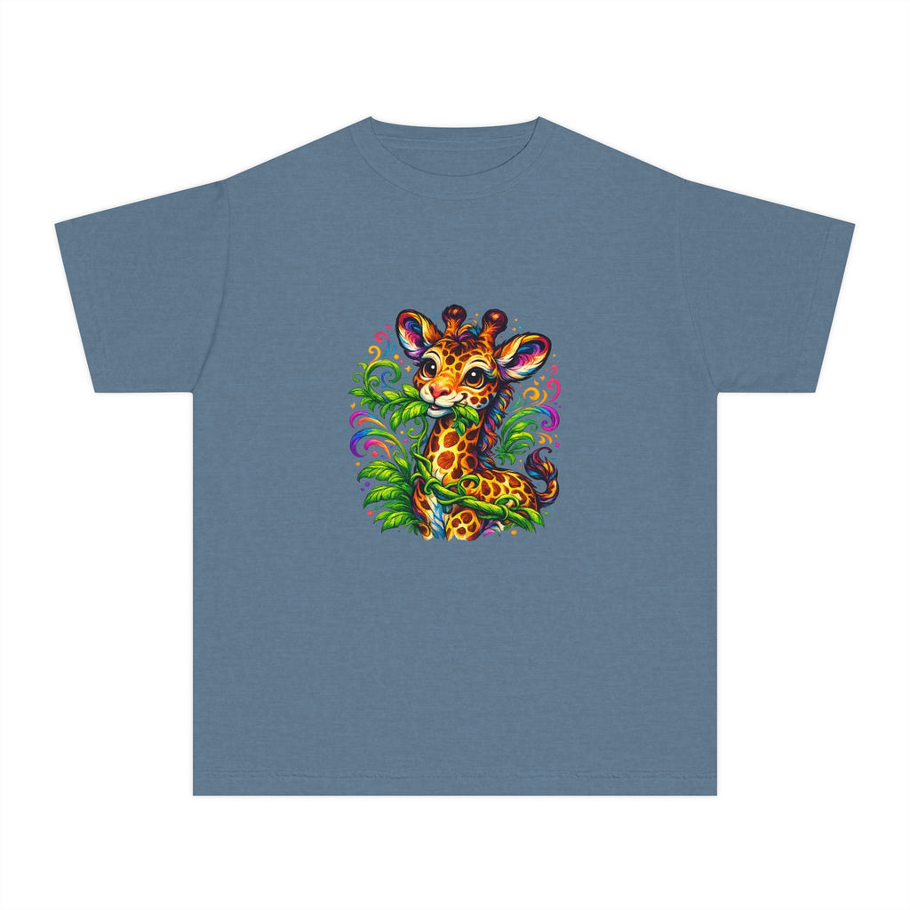 Cute Colorful Giraffe Kids T-Shirt — Playful Jungle Animal Tee for Toddlers & Children