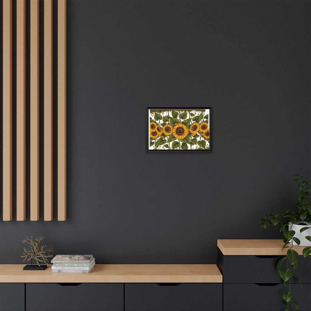 Framed Sunflower Canvas Print — Matte Floral Wall Art