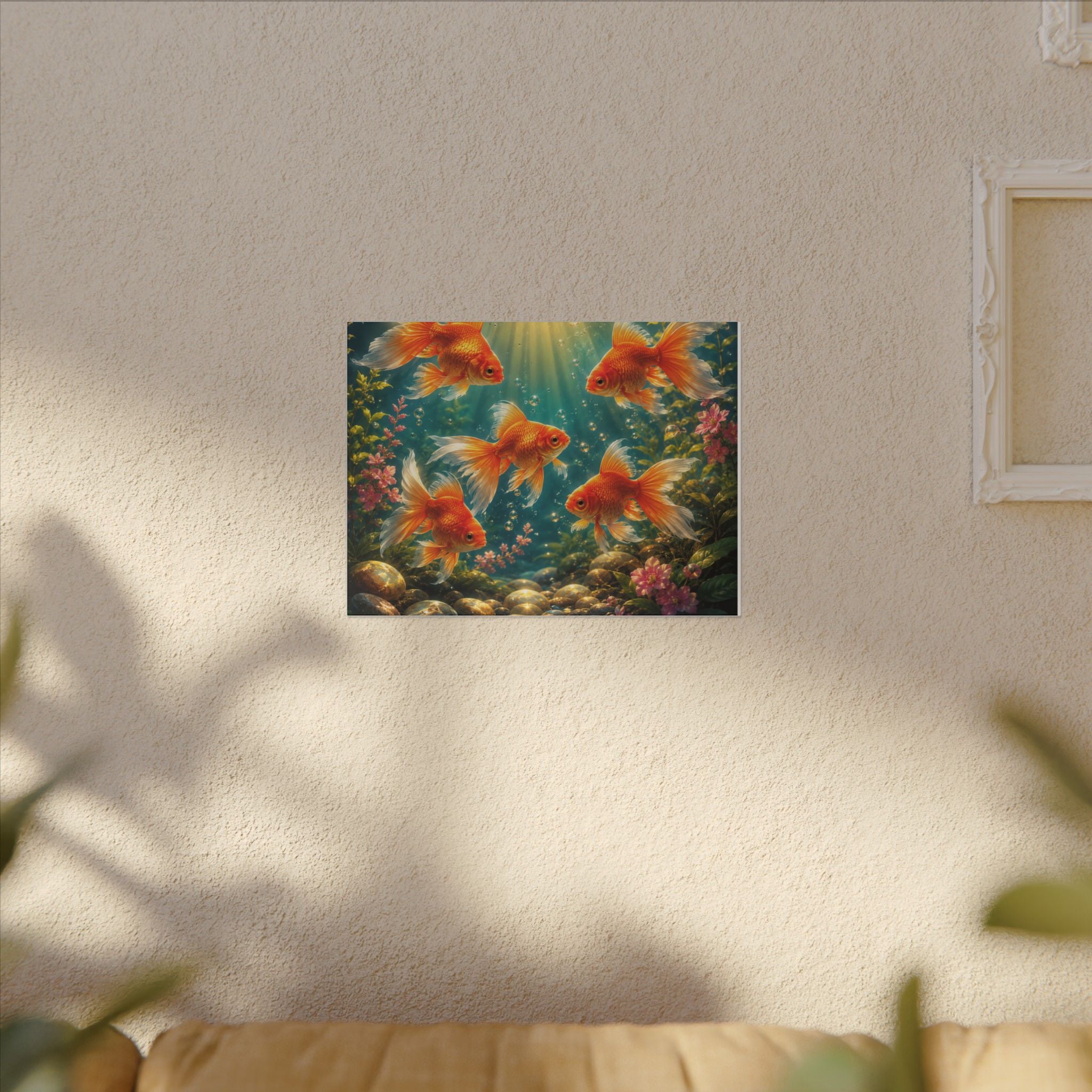 Goldfish Aquarium Canvas Print — Vibrant Underwater Wall Art