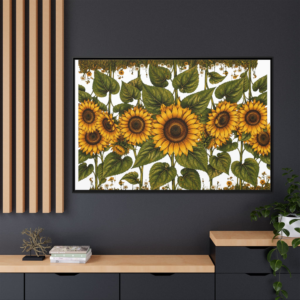 Framed Sunflower Canvas Print — Matte Floral Wall Art