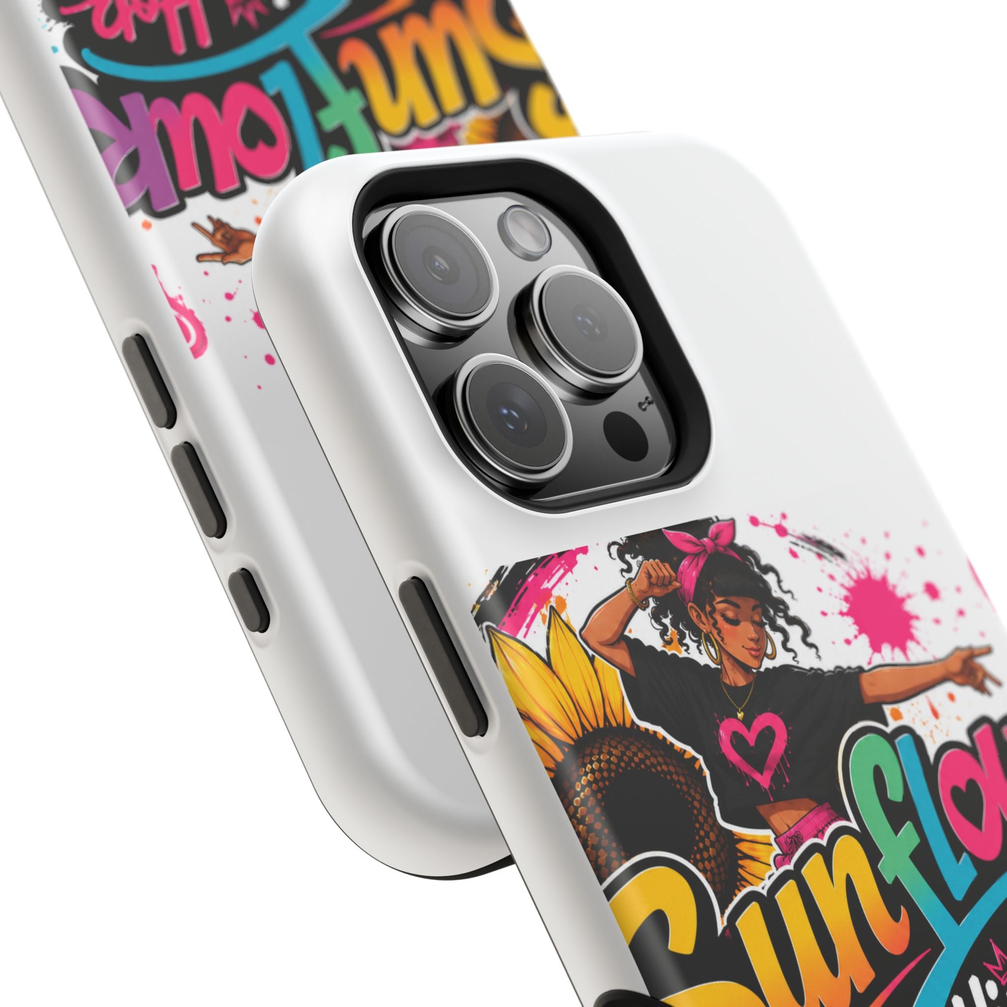 Sunflower Hip Hop Phone Case — Impact-Resistant Protective Case