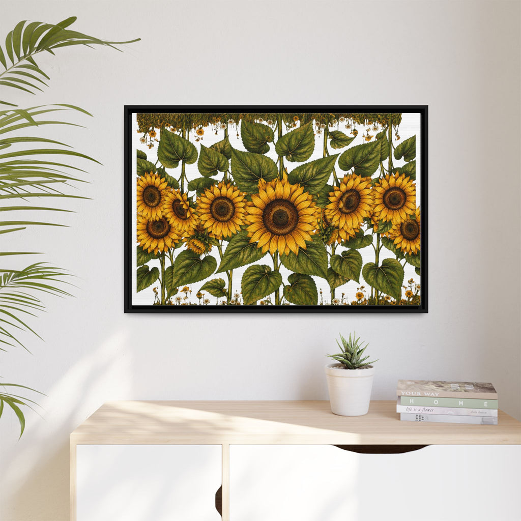 Framed Sunflower Canvas Print — Matte Floral Wall Art