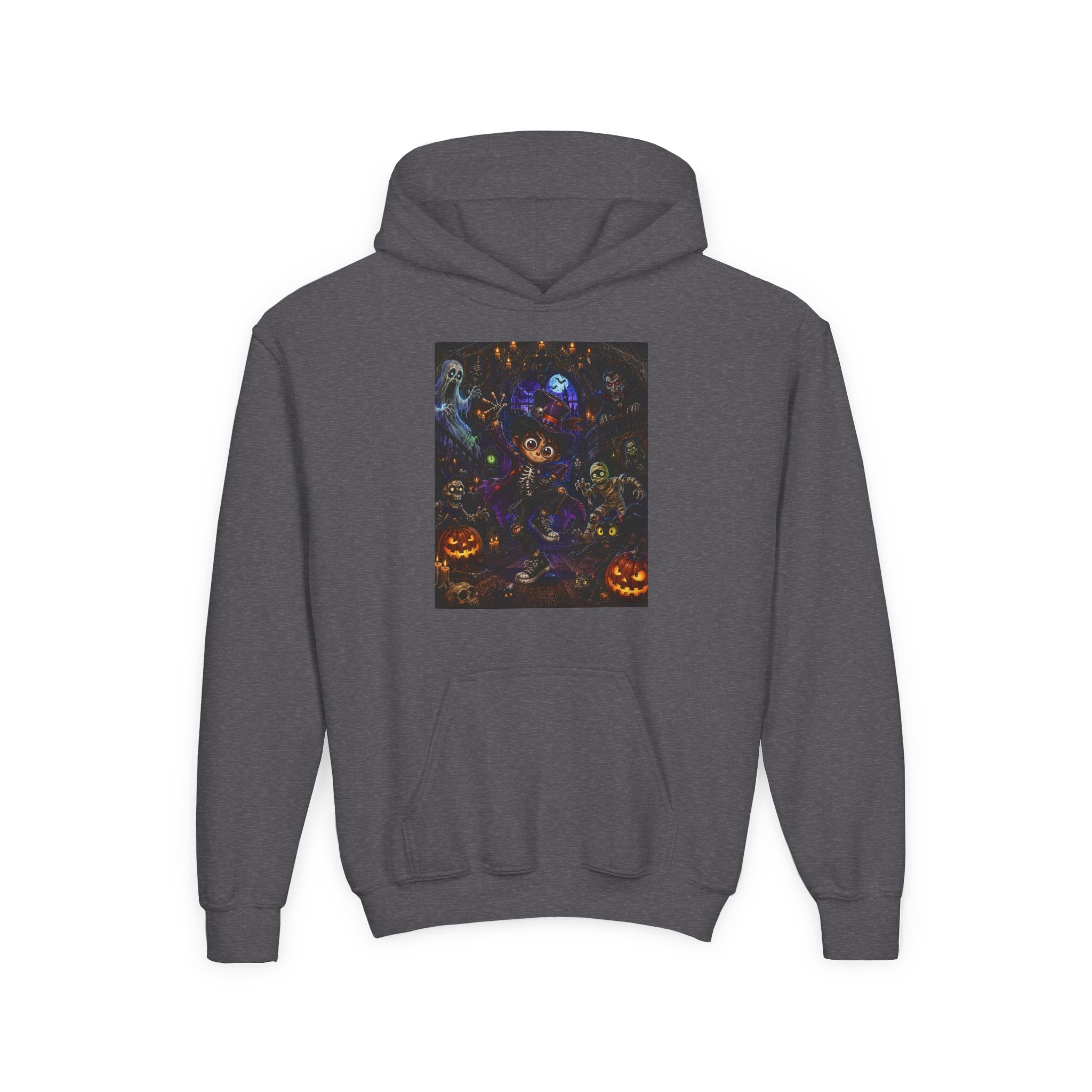 Youth Hoodie - Spooky Magician Halloween Jack-o'-Lantern Galaxy Design