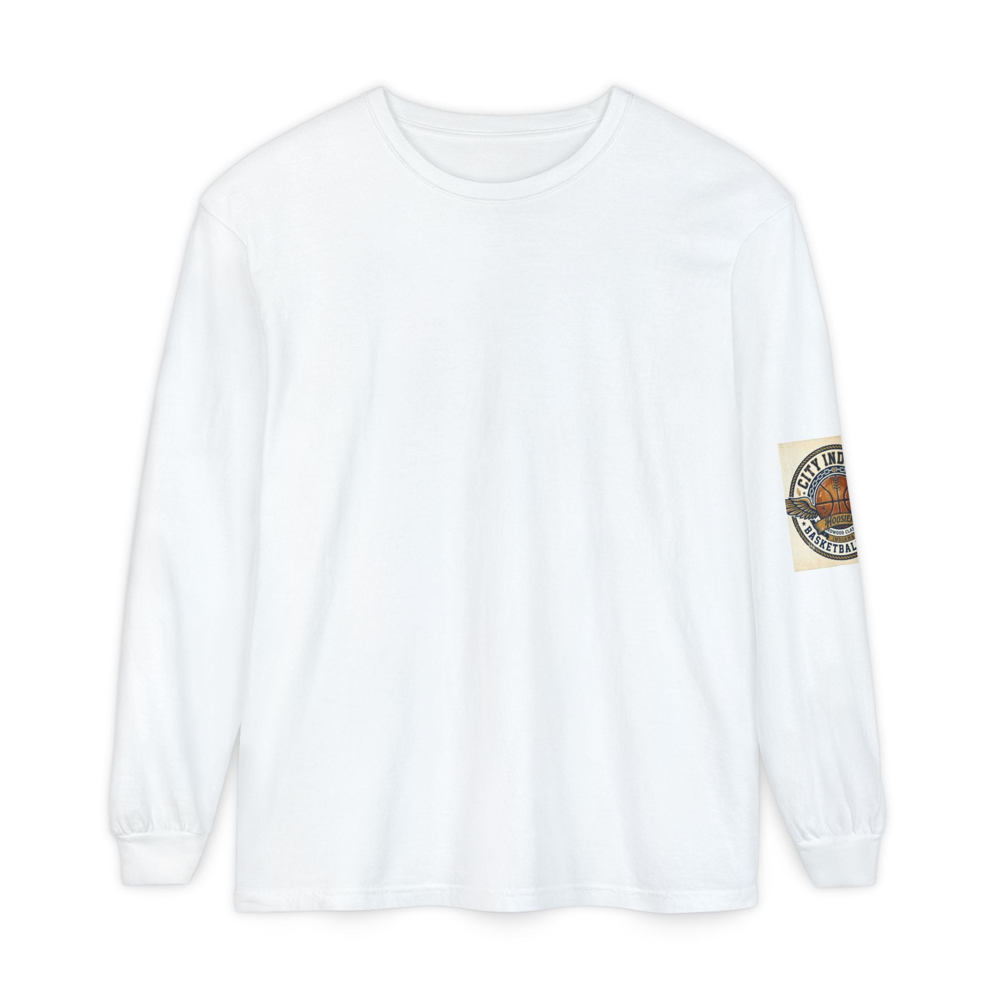 Basketball Club Long Sleeve Tee — City Indiana Winged Ball Graphic