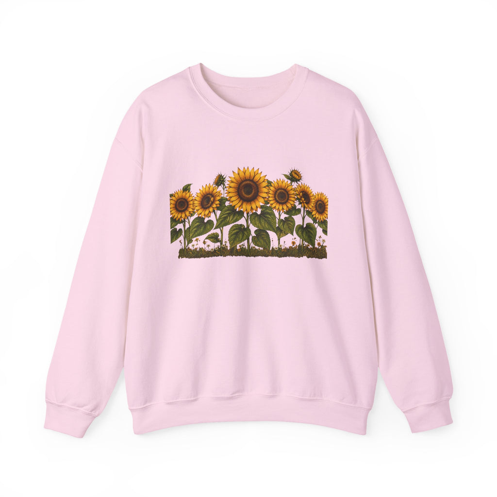 Sunflower Field Crewneck Sweatshirt — Vintage Botanical Floral Pullover