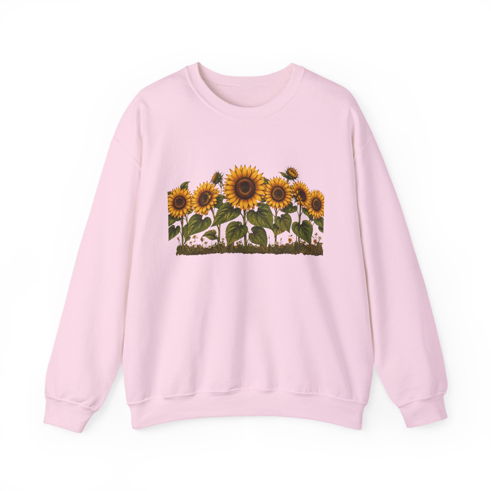 Sunflower Field Crewneck Sweatshirt — Vintage Botanical Floral Pullover