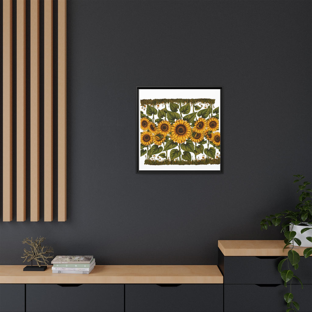 Framed Sunflower Canvas Print — Matte Floral Wall Art