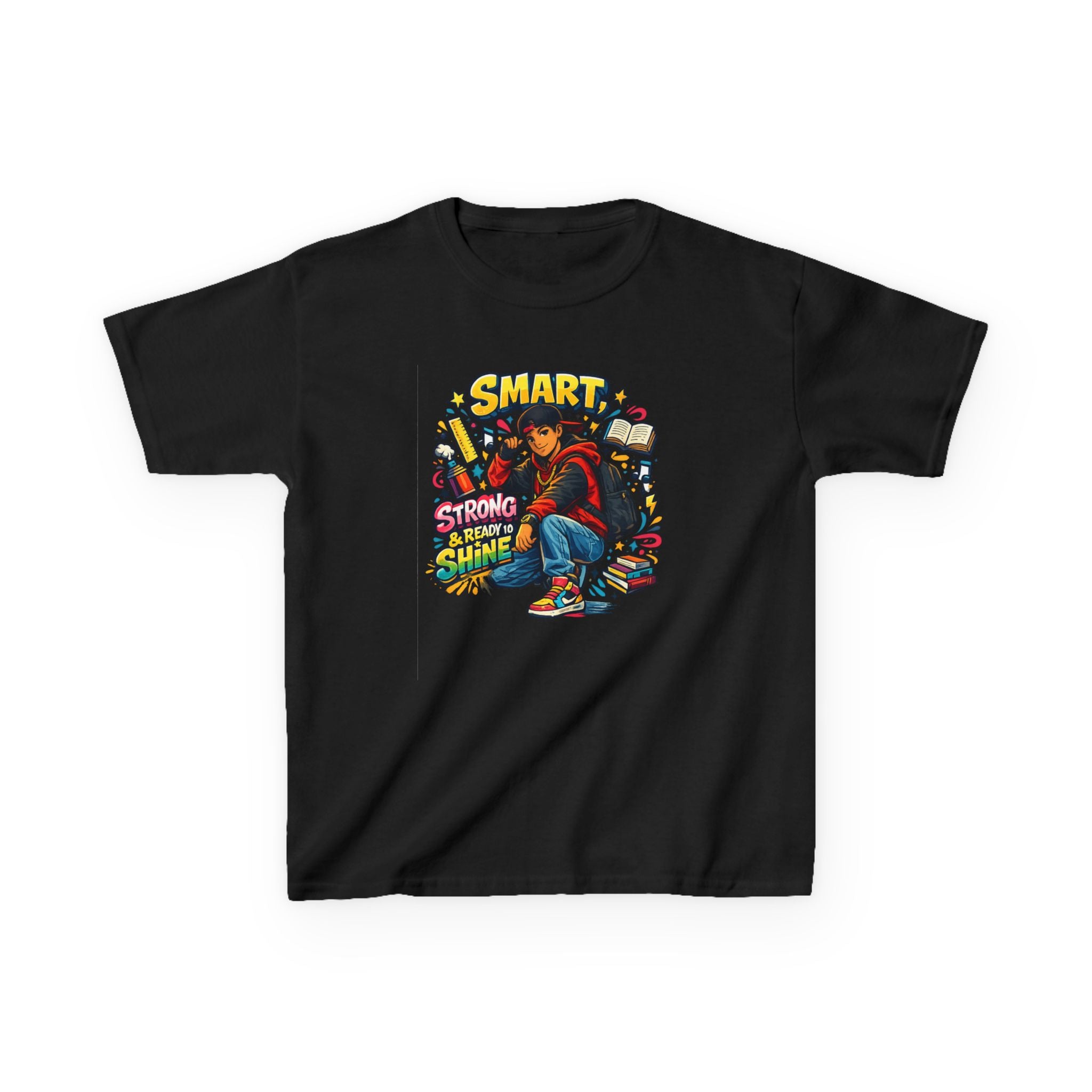Kids Tee — "Smart, Strong, Ready to Shine" School Motivation Graphic