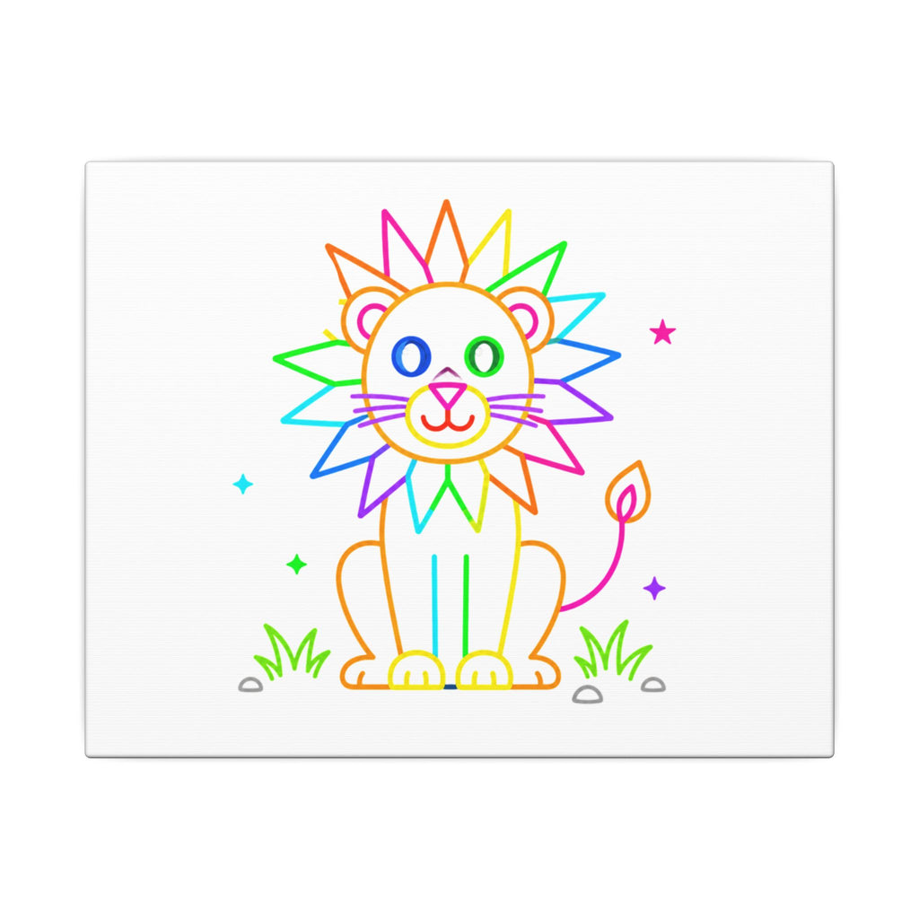 Rainbow Lion Canvas Art — Cute Kids Wall Decor